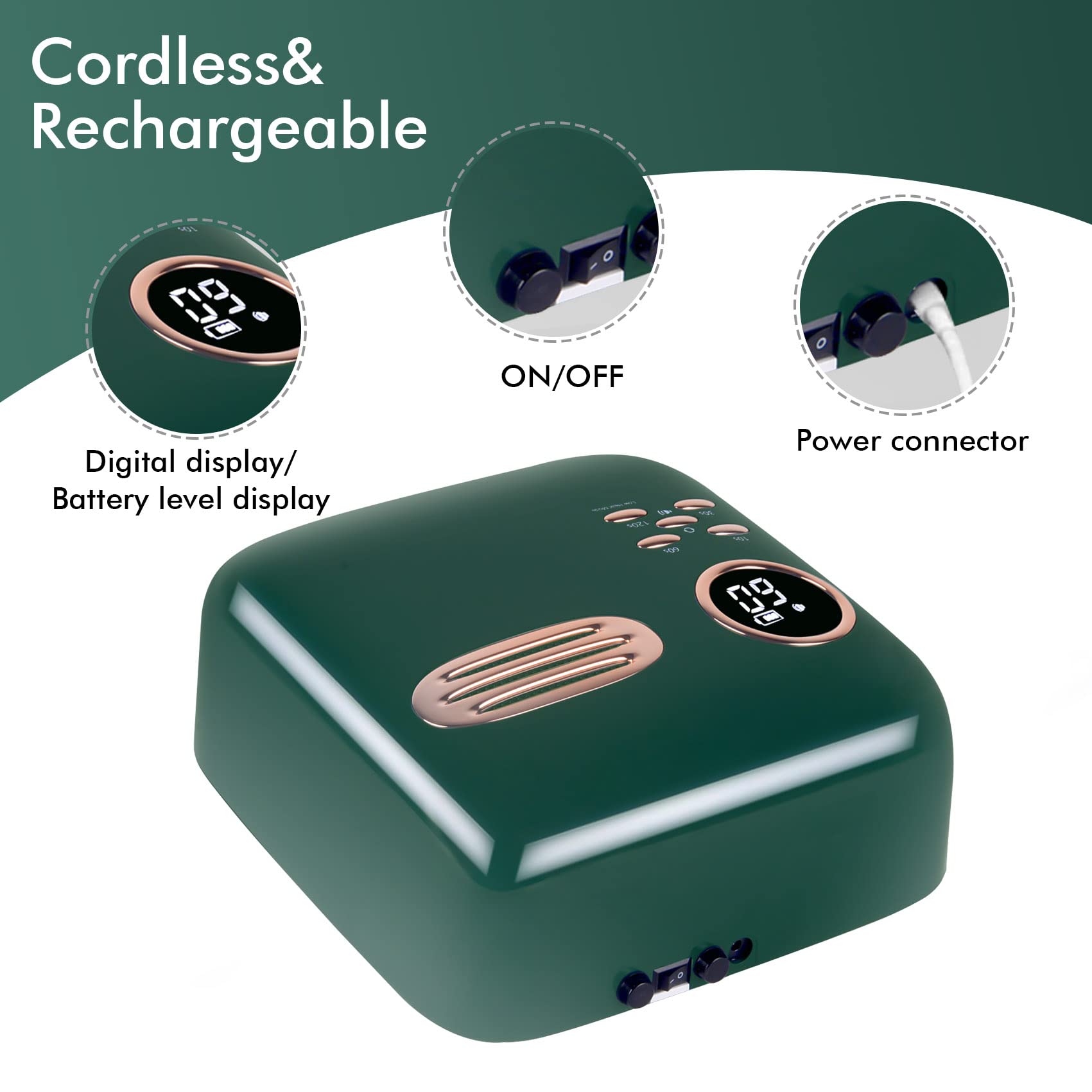 Professional 72W Cordless LED UV Nail Lamp for Gel Polish Curing - Rechargeable Portable Nail Dryer with Sensor for Fingernails & Toenails - Perfect for Home Manicures & Salon Use