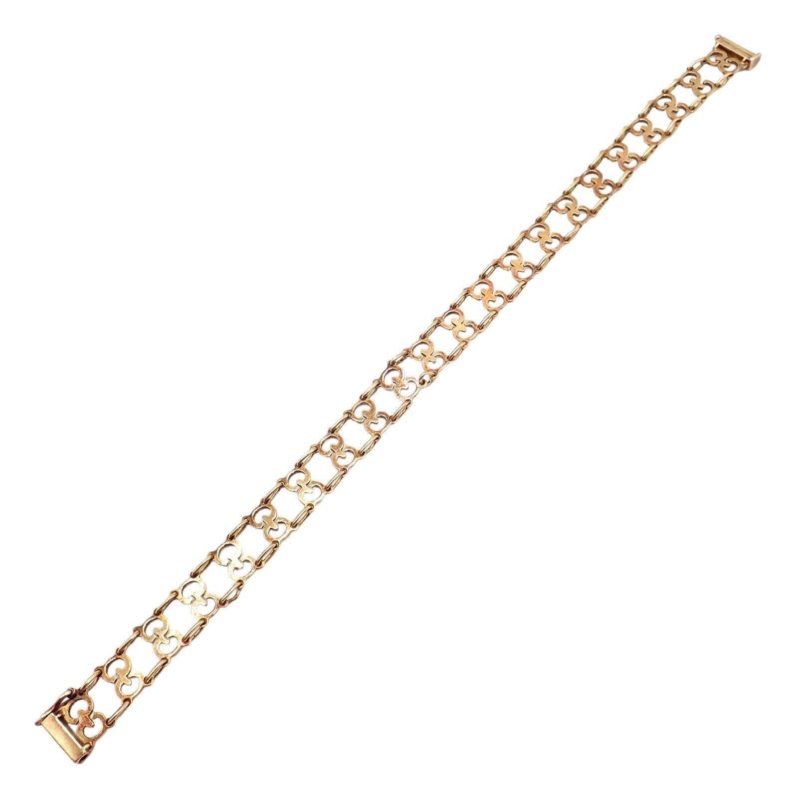 Authentic Vintage Gucci 18k Yellow Gold Logo Bracelet for Women - Luxury Fashion Jewelry Gift for Birthday, Anniversary & Special Occasions
