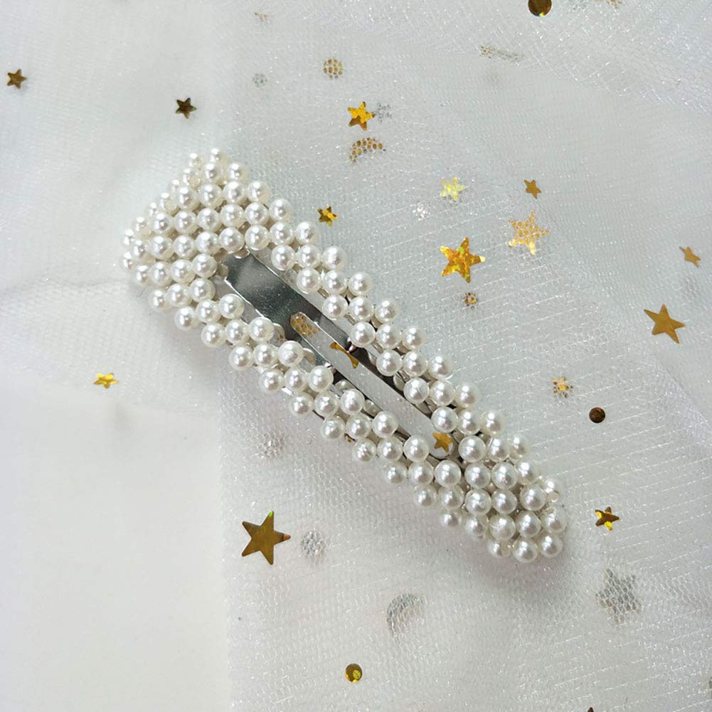 2PCS Elegant Imitation Pearl Hair Clips for Women - Silver Drop-Shaped Alloy Hairpins, Fashion Hair Accessories for Weddings, Parties & Daily Wear