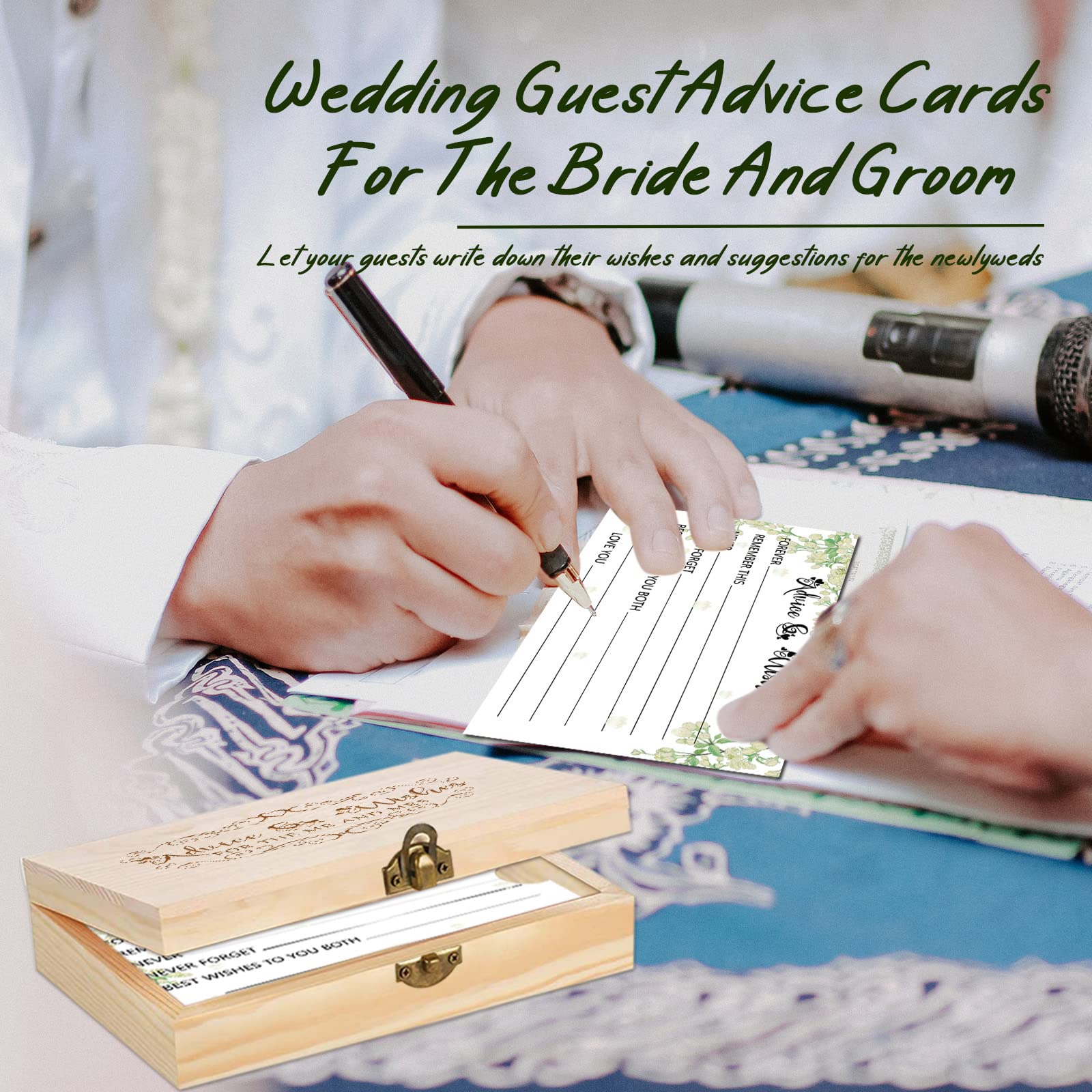 60pcs Wedding Advice Cards for Bride and Groom - Mr & Mrs Wishes Cards, Guest Book Advice Box, Fun Wedding Games & Bridal Shower Decorations - Perfect for Bridal Showers, Receptions & Anniversary Celebrations