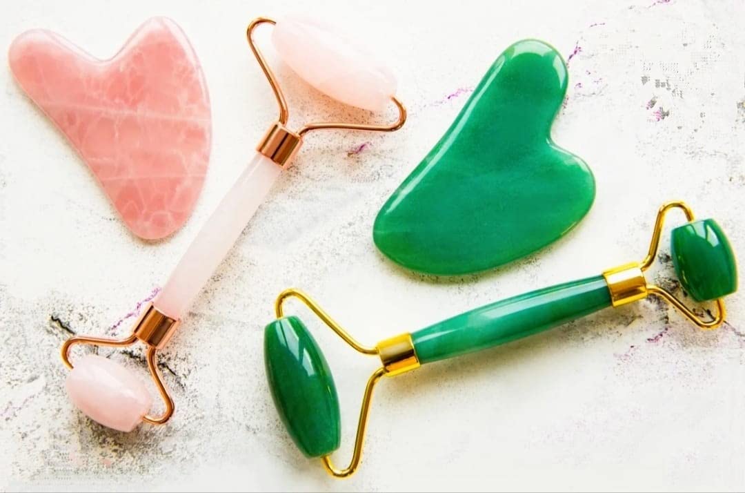 Jade Face Roller for Skin Care - Natural Stone Facial Massager for Glowing Skin & Anti-Aging - Perfect for Daily Skincare Routine & Relaxation