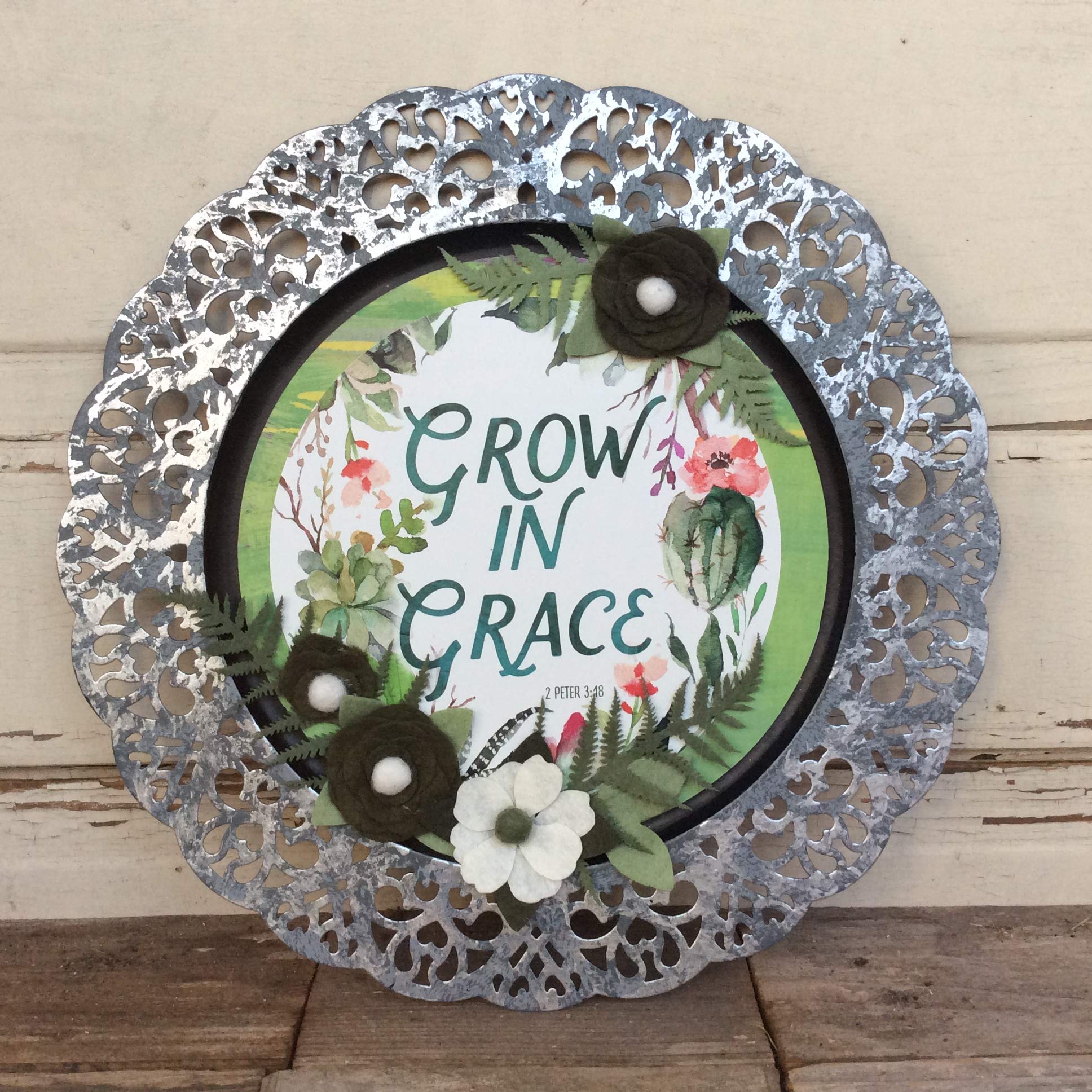 AGD Home Decor - Graceful Greenery Metal Charger Plate for Elegant Dining & Table Setting | Perfect for Weddings, Parties & Holiday Decor