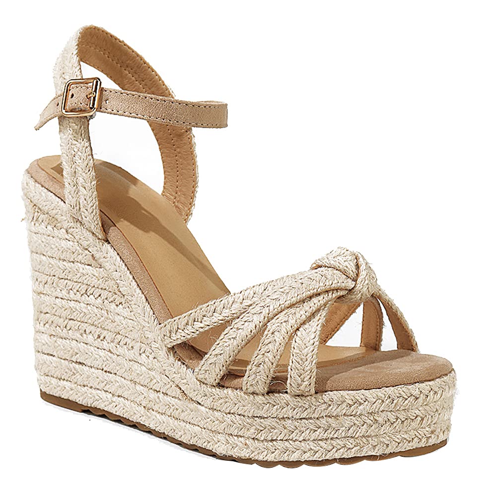 **Mikarka Women's Platform Ankle Strap Sandals - Open Toe Espadrille Wedge Sandals for Casual Summer Outings, Beach Vacations & Daily Wear**