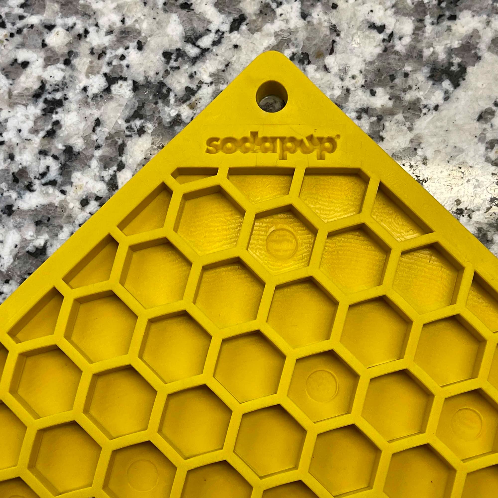 SodaPup Honeycomb Lick Mat for Dogs - Non-Toxic Pet Feeder Made in USA | Slow Feeding Mat for Mental Stimulation, Anxiety Relief & Digestive Health | Perfect for Bath Time, Grooming & Mealtime Distraction
