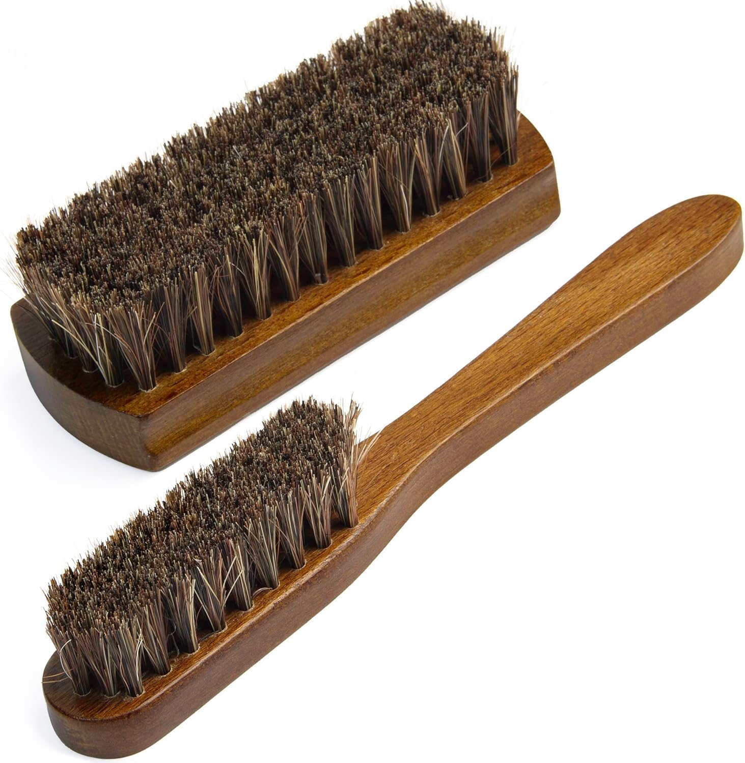 TAKAVU Leather & Upholstery Cleaning Brush Set - 100% Natural Horse Hair Bristles for Car Seats, Leather Sofas, Alcantara, Furniture, Boots & Bags | Gentle Cleaning for Cars, Home & Office Interiors | Perfect for Auto Detailing, Shoe Care & Handbag Maintenance