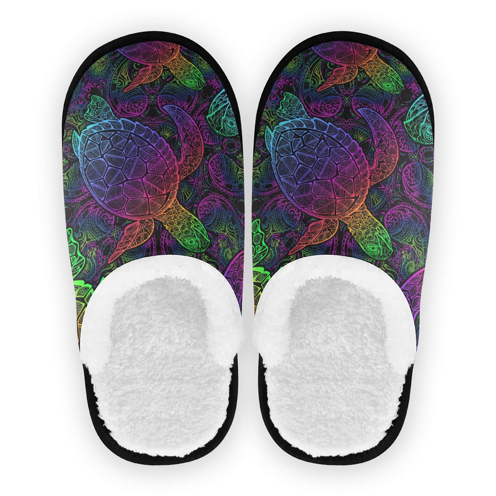 Comfortable Tropical Dinosaurs Cartoon Slippers for Women, Men & Kids - Soft Coral Fleece Indoor House Shoes for Bedroom & Lounge Wear