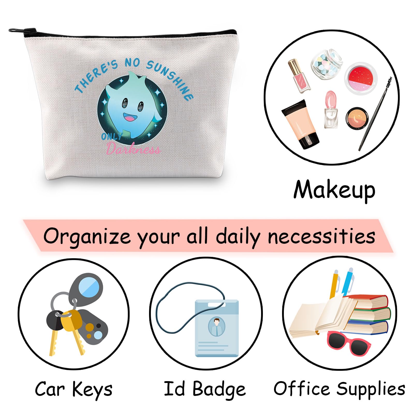 Luna Star Cosmetic Bag - No Sunshine Only Darkness Themed Makeup Pouch for Movie Lovers | Lumalee Blue Anime Inspired Gift | Perfect for Travel, School & Cosplay Accessories