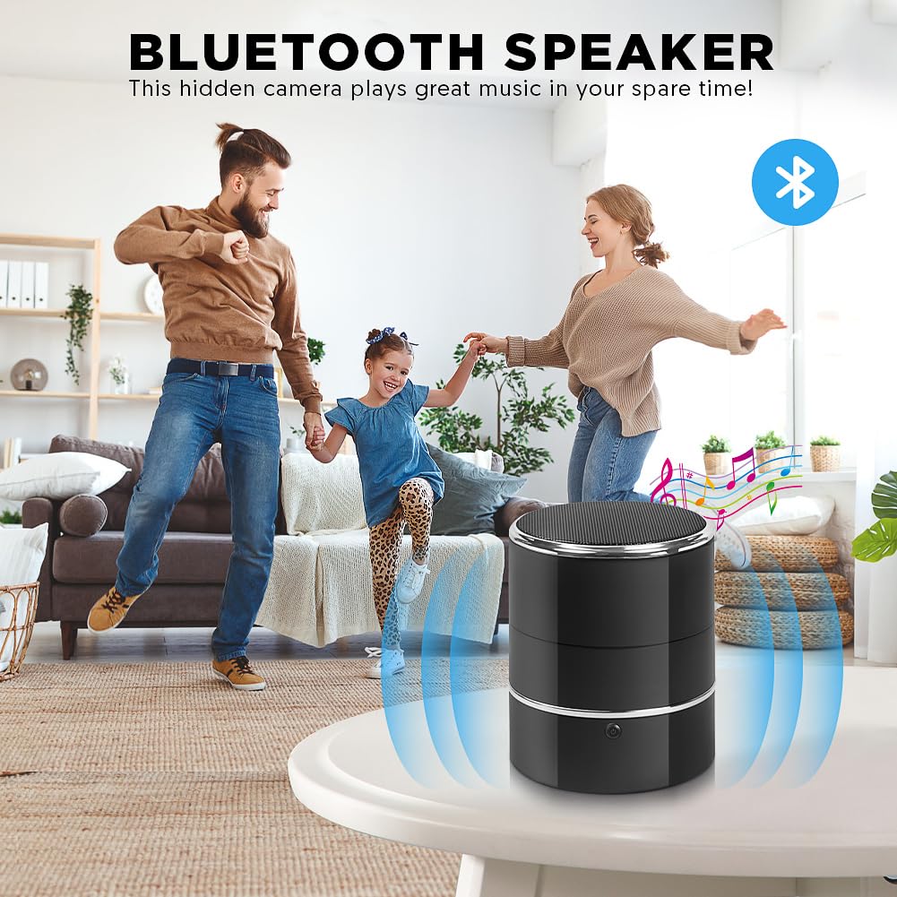 SOPKVL Hidden Spy Camera Bluetooth Speaker - 240° Ultra-Wide Angle Nanny Cam with WiFi Live View & Motion Detection - 2.4/5G Wireless Security Camera for Home, Office, Baby Monitoring & Indoor Surveillance
