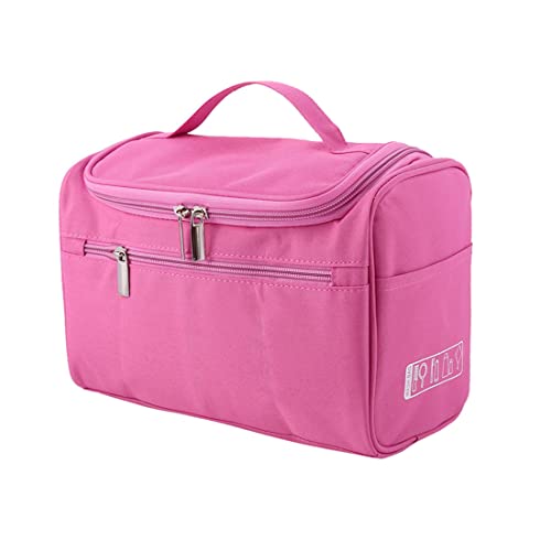Ameedarshan Extra Large Cosmetic Makeup Travel Bag - Pink Waterproof Toiletry Organizer for Women | Perfect for Vacation, Gym & Airplane Carry-On Essentials