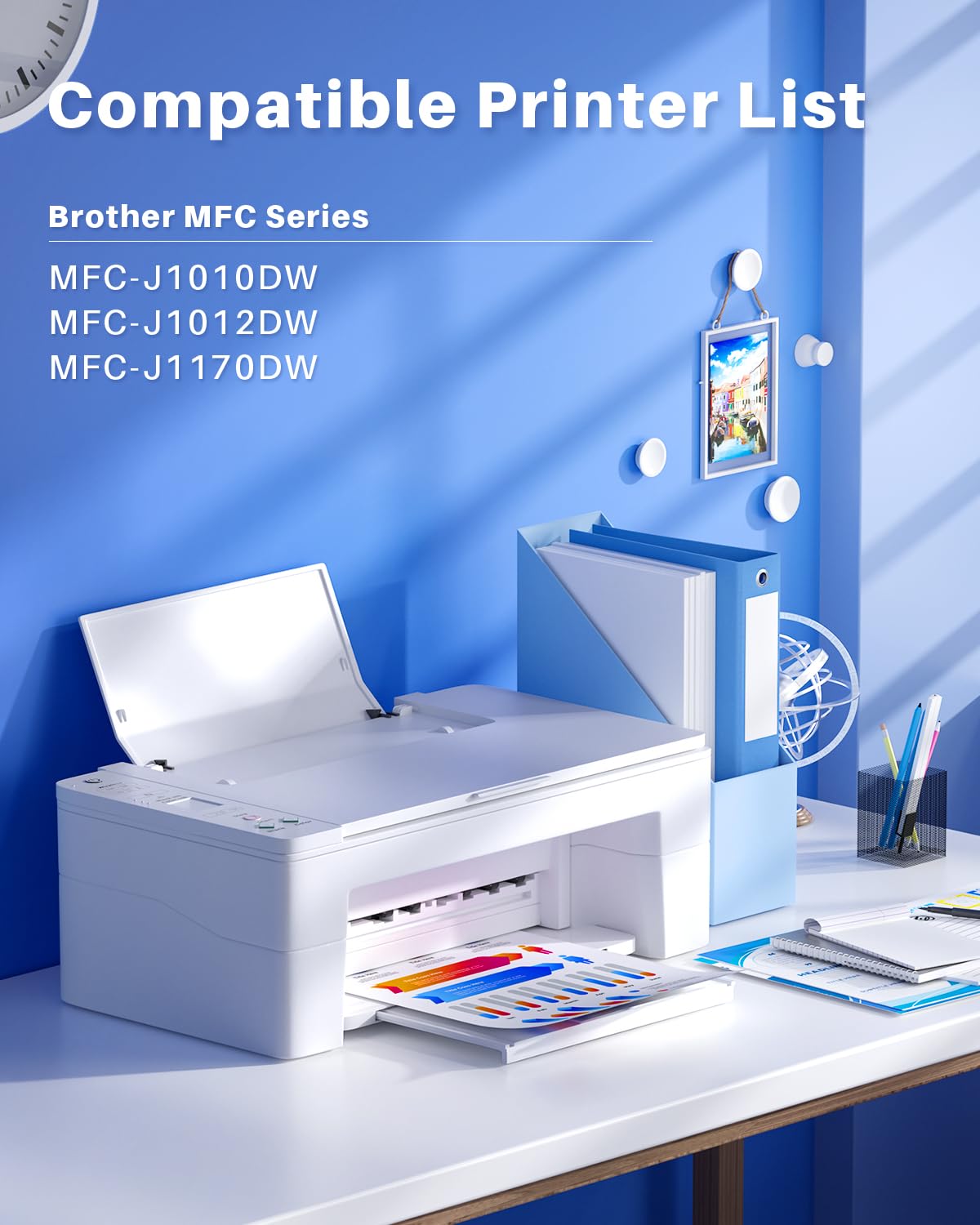 Brother LC401XL Ink Cartridges 4-Pack - High Yield Compatible Replacement for MFC-J1010DW, J1012DW, J1170DW Printers - Home & Office Use