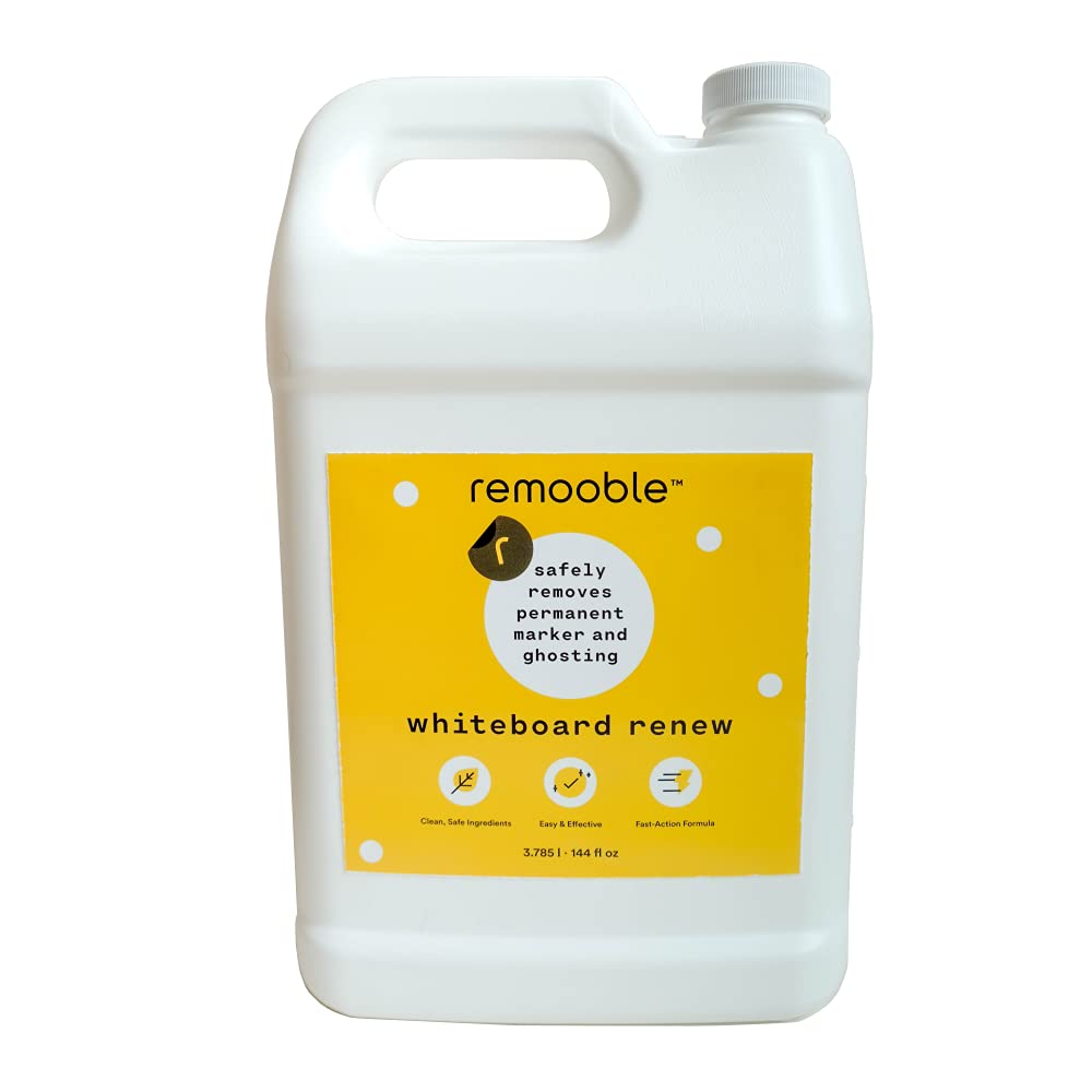Remooble Dry Erase Whiteboard Cleaner - 1 Gallon Refill Bottle for Classrooms, Offices & Home Use | Non-Toxic Whiteboard Spray for White Boards, Glass Boards & Melamine Surfaces
