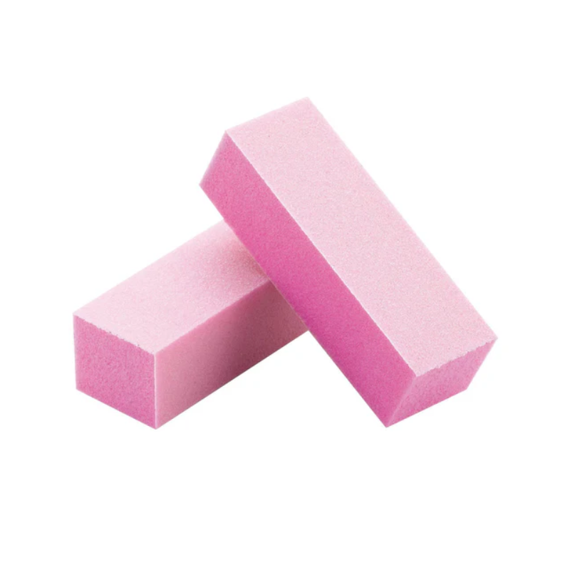 3-Way Buffer for Nails - Pink & White 220/220 Grit - Perfect for Manicure, Pedicure & Nail Art at Home or Salon