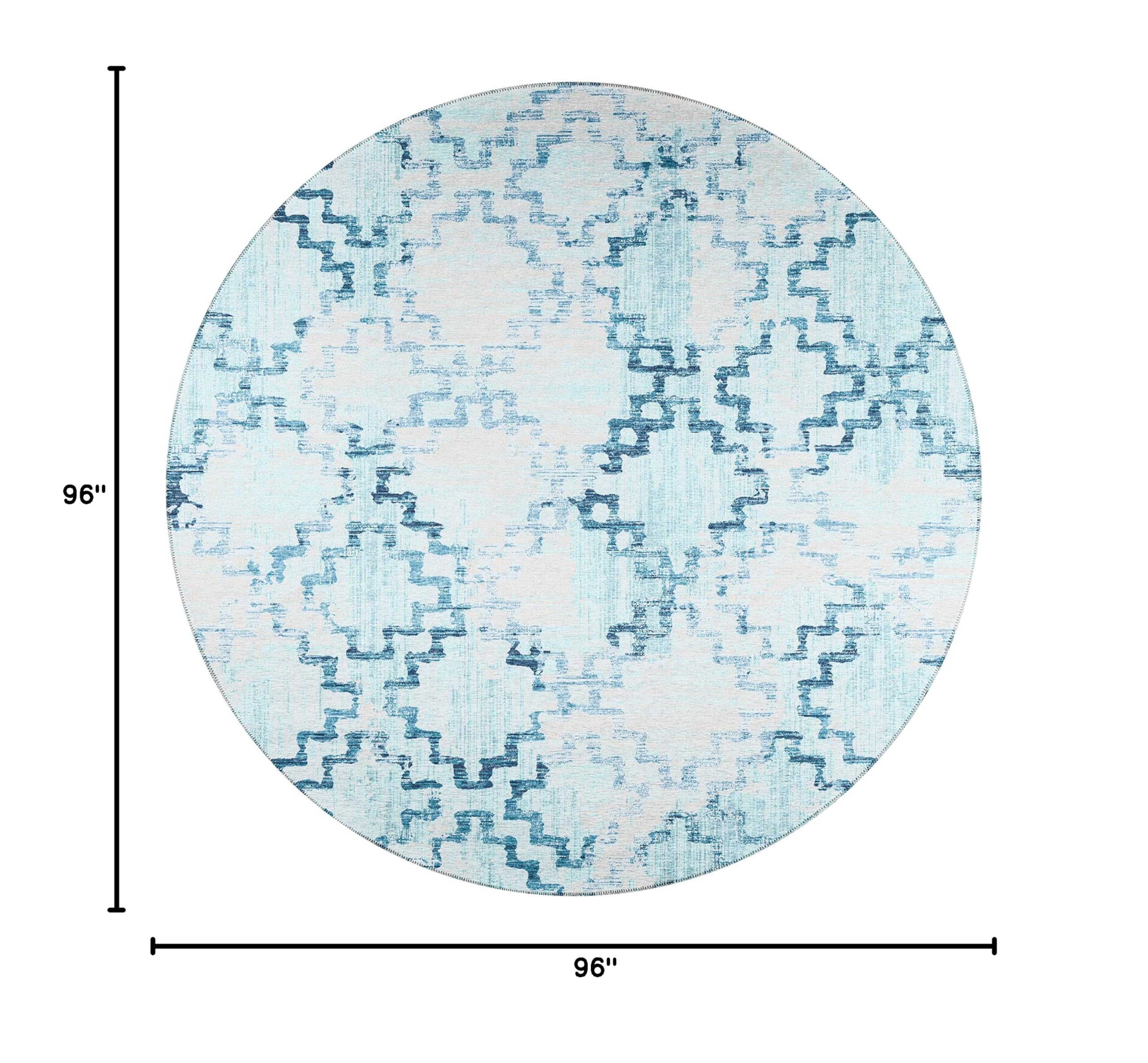 Addison Rugs Yuma AYU45 Blue 8' x 8' Square Area Rug - Soft Plush Living Room Carpet for Bedroom, Dining Room & Home Decor