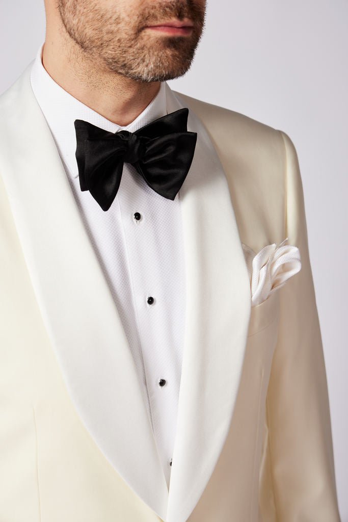 HENRY SARTORIAL Men's Formal White Dinner Shirt with Double Cufflinks - Perfect for Weddings, Black Tie Events & Evening Occasions