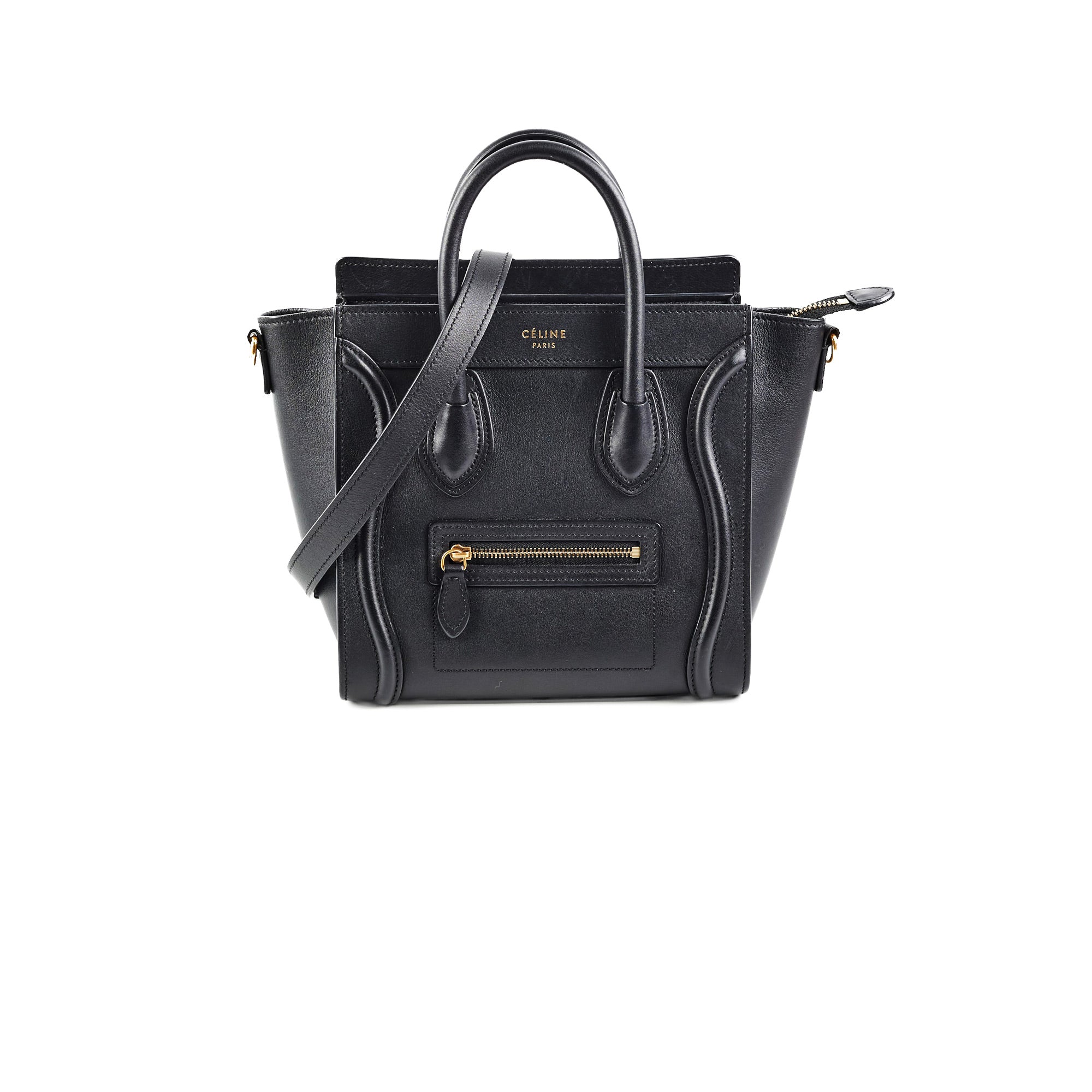 Celine Luggage Nano Black Leather Handbag - Luxury Designer Crossbody Bag for Women | Perfect for Work, Travel & Everyday Use