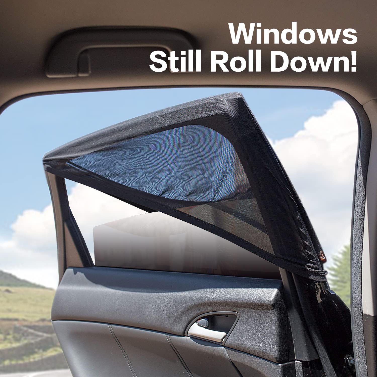 VAGURFO 2 Pack Car Window Mesh Sunshades - Universal Fit Side & Rear Window Sun Shades for Cars, SUVs, Trucks - UV Protection & Privacy Screen for Kids, Toddlers - Perfect for Road Trips, Summer Driving & Baby Protection
