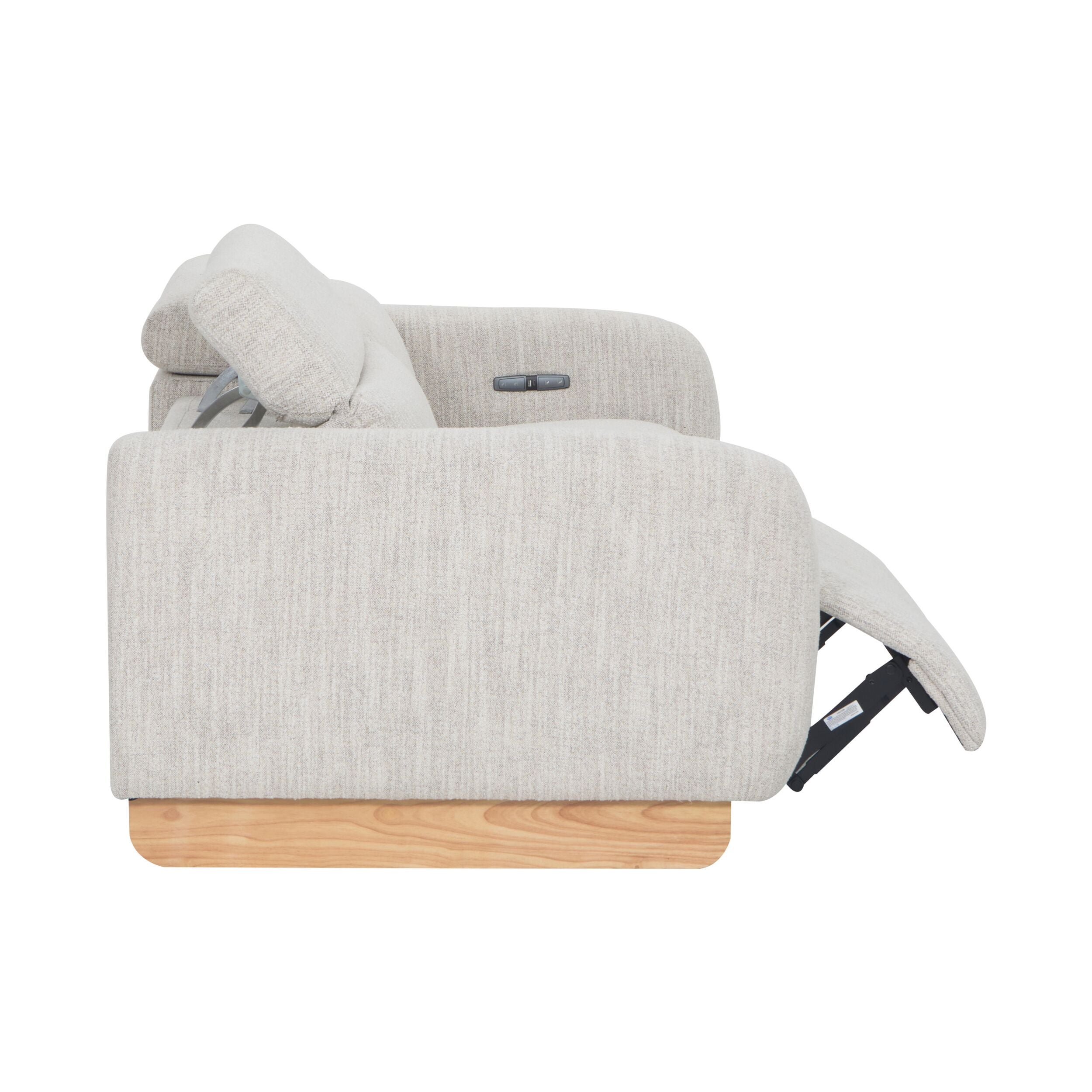 Bellano 3-Seater Recliner Sofa with Natural Textured Slub Fabric - Comfortable Living Room Furniture for Relaxing & Entertaining