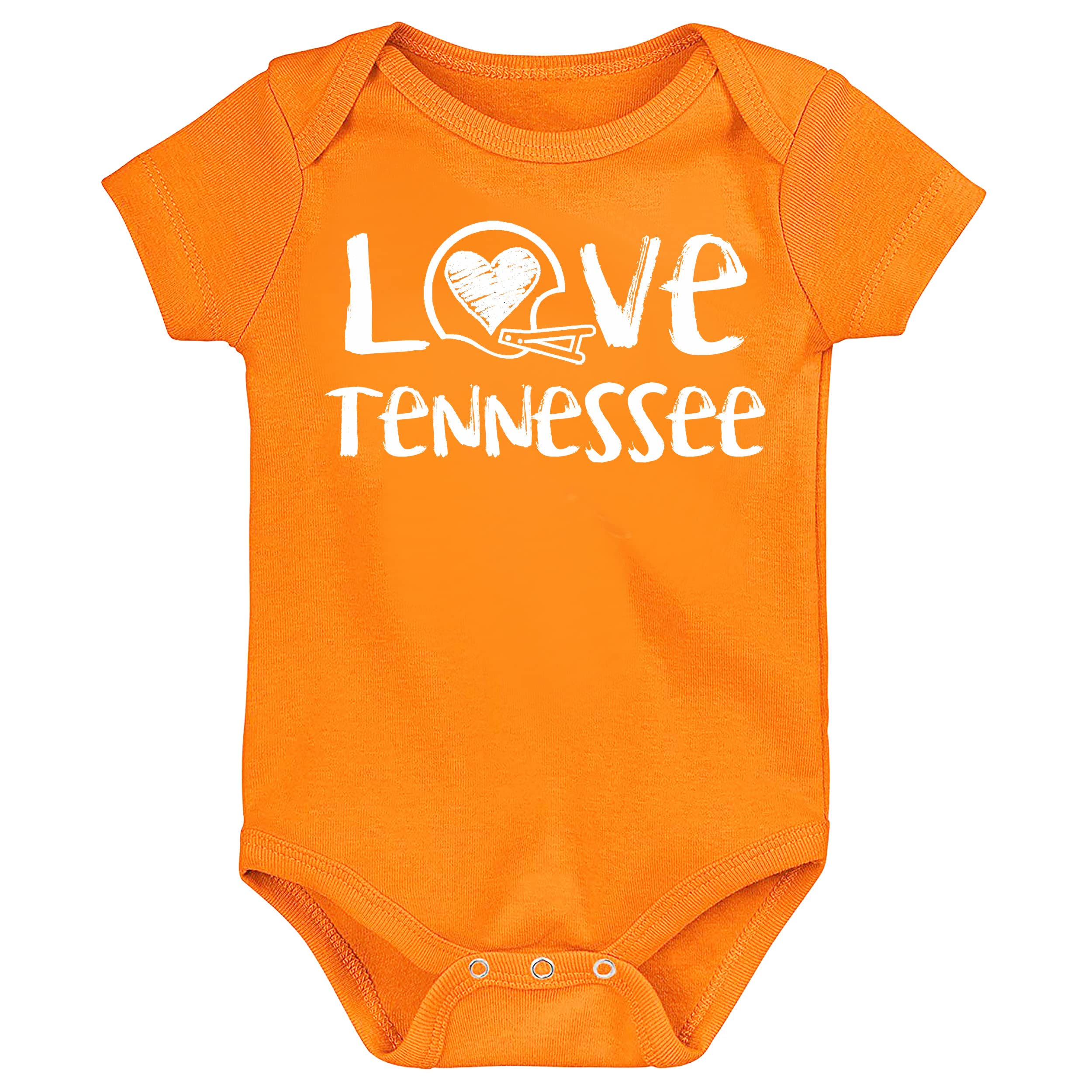 Tennessee Loves Football Chalk Art Baby Bodysuit - Orange Cotton Onesie for Newborns & Infants - Perfect for Game Day, Family Photos & Football Season