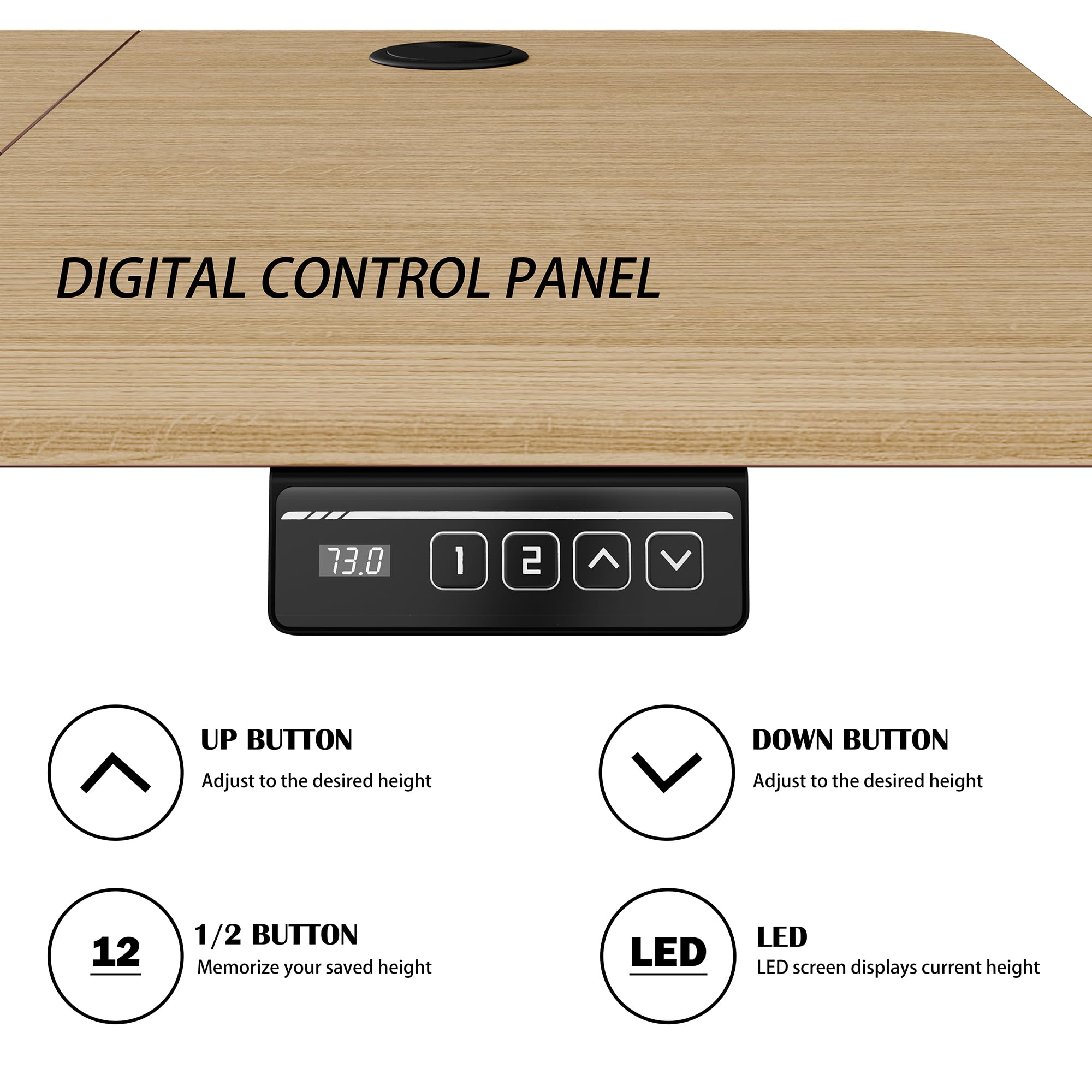 Meilocar Electric Standing Desk - Height Adjustable Sit Stand Computer Desk with Memory Controller, 63