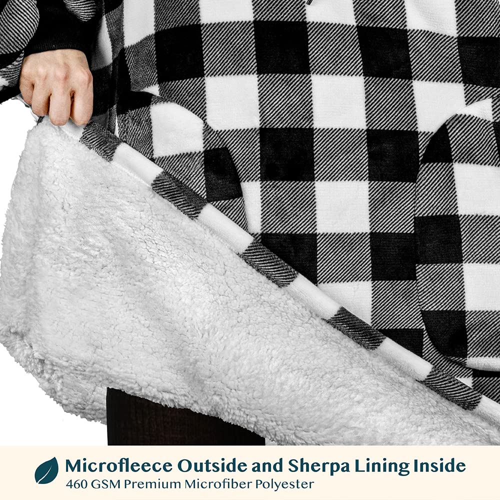 PAVILIA Women's Sherpa Wearable Blanket Hoodie - Oversized Fleece Hooded Sweatshirt Blanket for Men & Women | Perfect for Lounging, Netflix Nights & Outdoor Camping