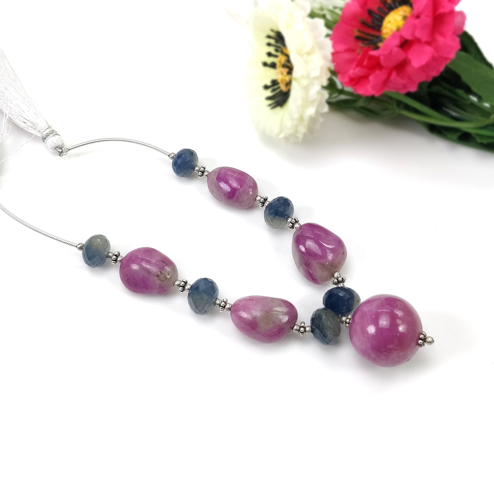 Natural Untreated Bi-Color Zoisite Ruby & Blue Sapphire Loose Beads - 195.40cts Gemstone Balls (10mm-19mm) for Jewelry Making, DIY Crafts & Healing Crystal Collections