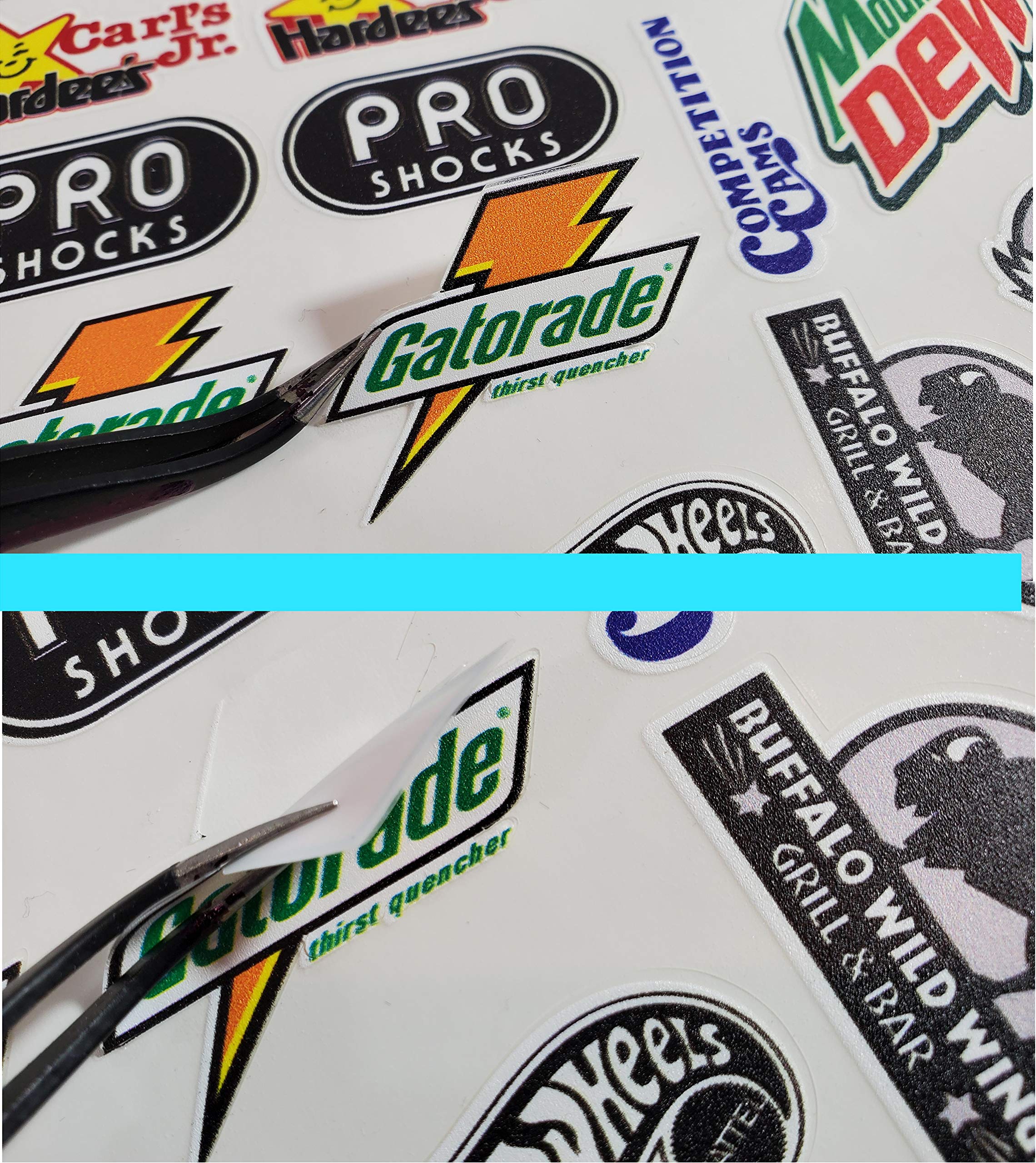 1/10 Scale White Vinyl R/C Model Decal Sticker Sheet for Lexan Body - Gang Sheet 2-Slant Holly Design - Perfect for Customizing RC Cars, Boats, Trucks and Radio Control Vehicles - DIY RC Model Decoration & Personalization