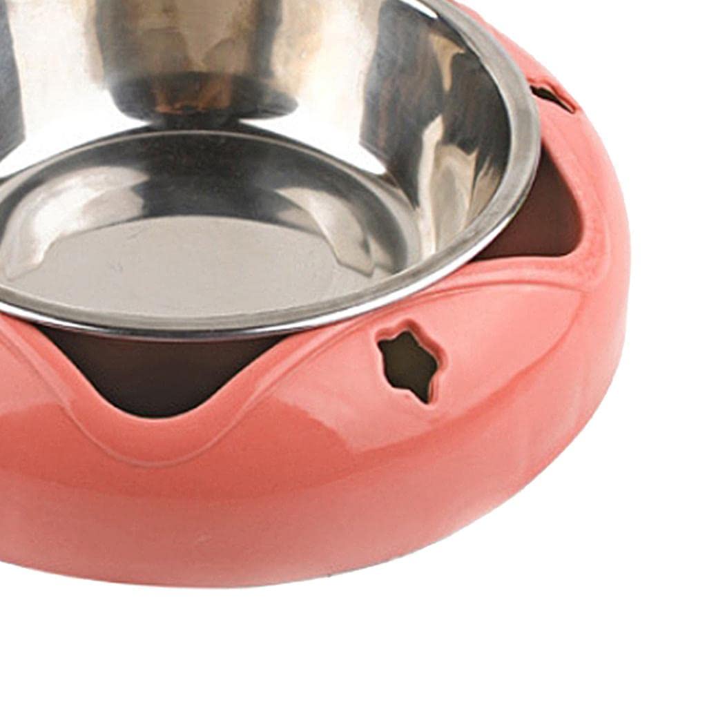 Stainless Steel Pet Bowl for Dogs & Cats - Durable Travel & Home Food Dish - Non-Slip Puppy Feeding Bowl for Indoor & Outdoor Use (Red) - Perfect for Camping, Hiking and Daily Meals