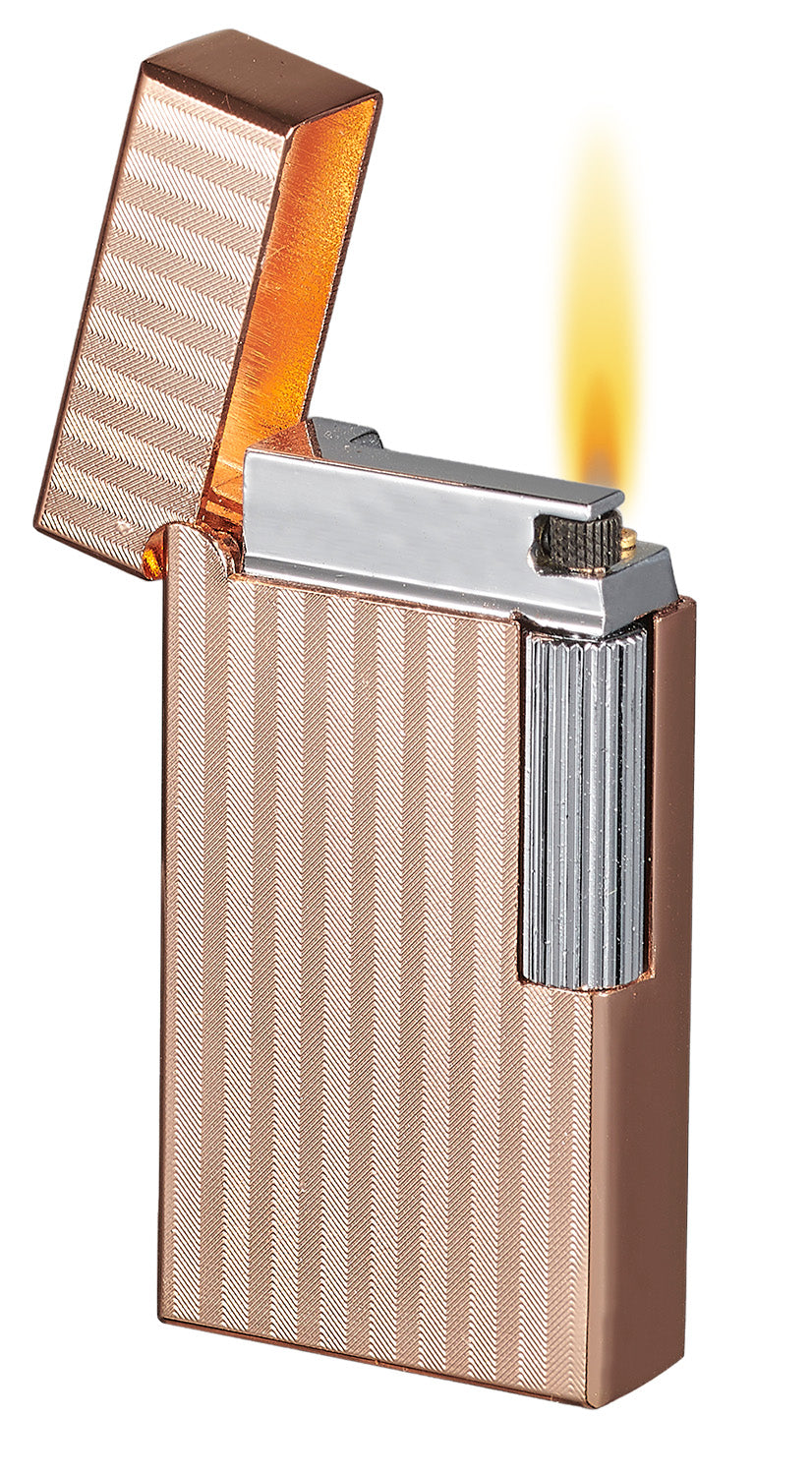 Visol Zebra Soft Flame Butane Lighter - Windproof Refillable Rose Gold Lighter for Cigars, Candles & Outdoor Use