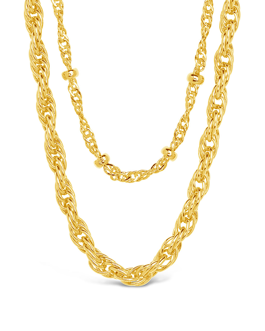 Raya Layered Chain Necklace for Women - Elegant Gold & Silver Layered Necklace Set, Dainty Minimalist Jewelry for Everyday Wear, Gift for Her, Perfect for Office, Date Night & Special Occasions