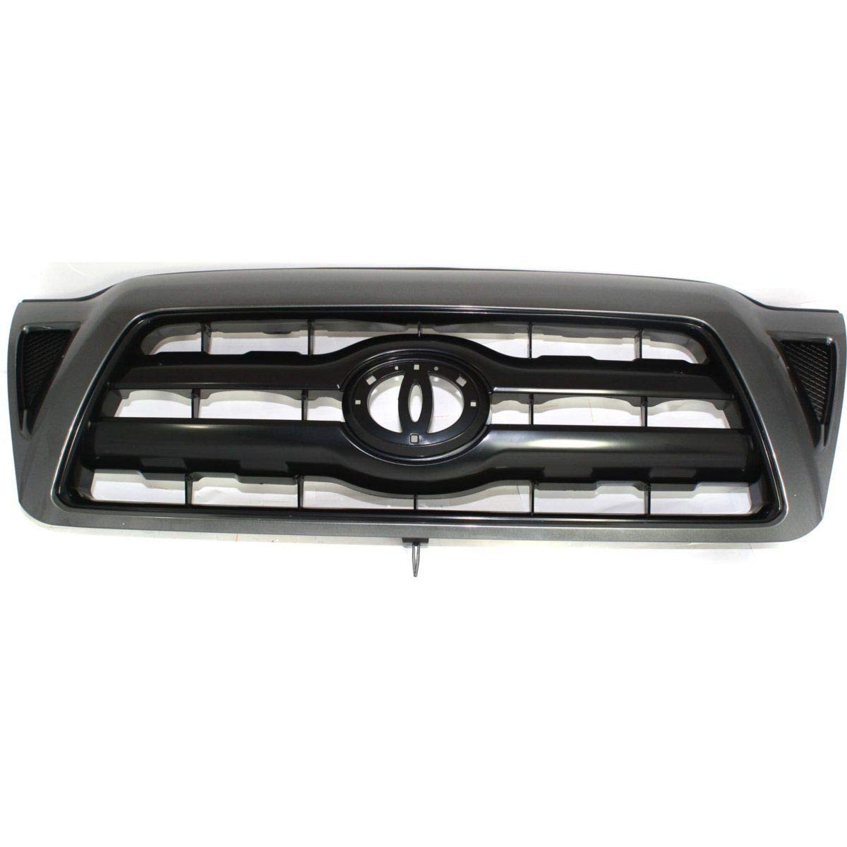 2005-2011 Toyota Tacoma Gray Textured Black Plastic Grille Replacement - Durable Front Grill Upgrade for Off-Road & Daily Driving