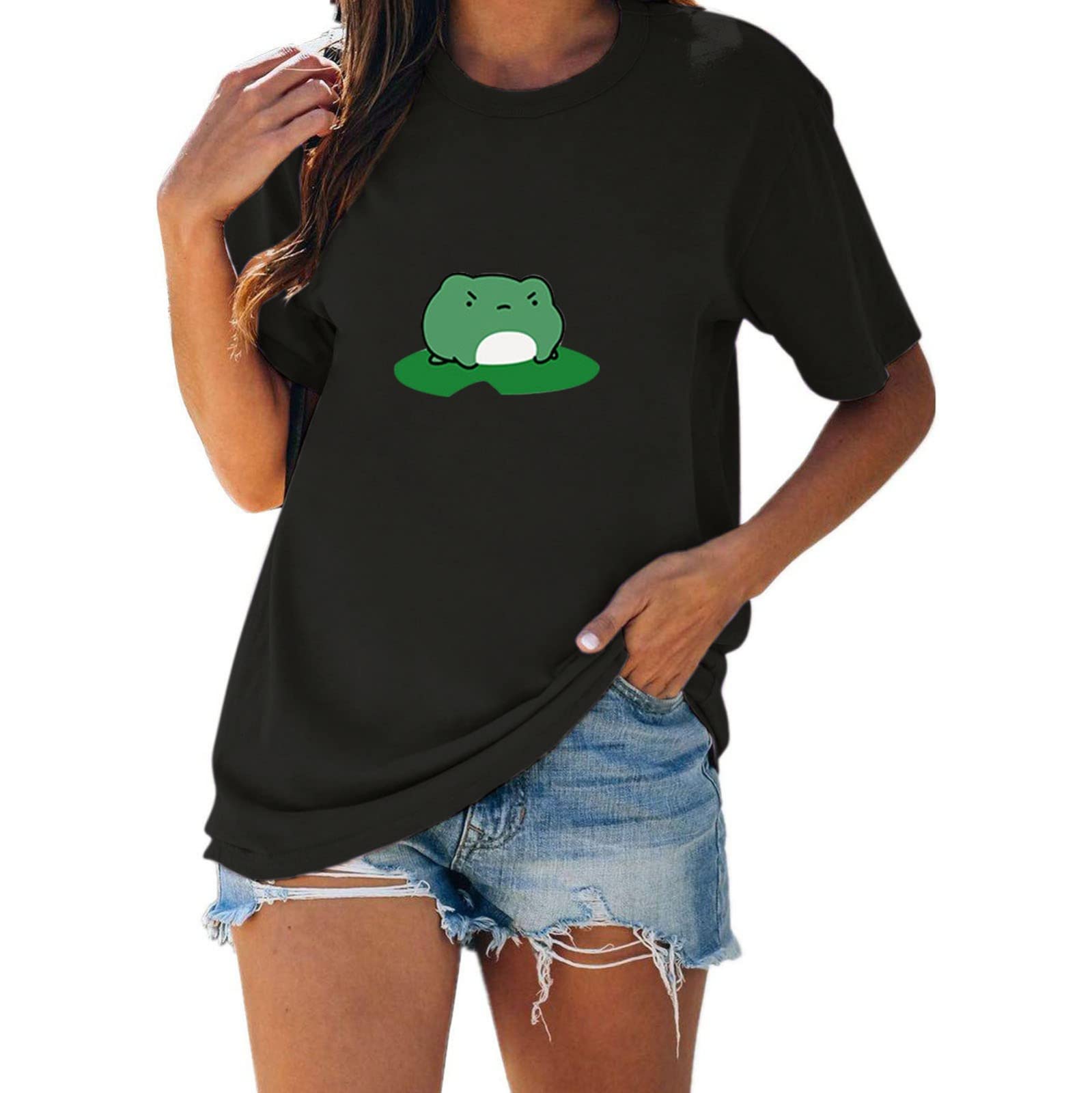Women's Cartoon Graphic T-Shirts - Summer Short Sleeve Printed Casual Tees for Women | Cute & Comfortable Daily Wear, Weekend Outfits, and Summer Vacation Style