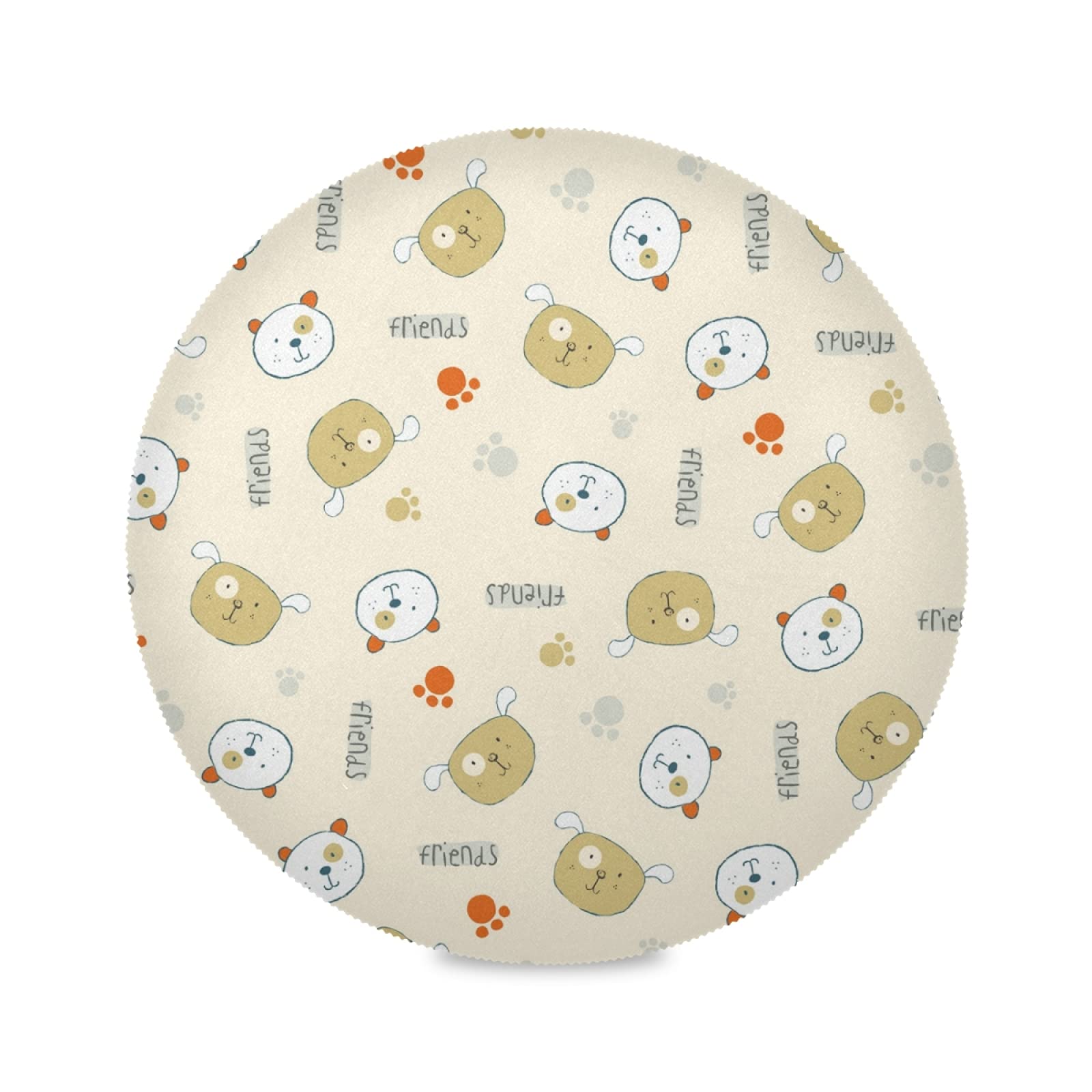 Washable Round Pet Placemats Set of 4 - Non-Slip Dining Table Mats for Dogs & Cats | Perfect for Kitchen, Baby Feeding & Home Decor