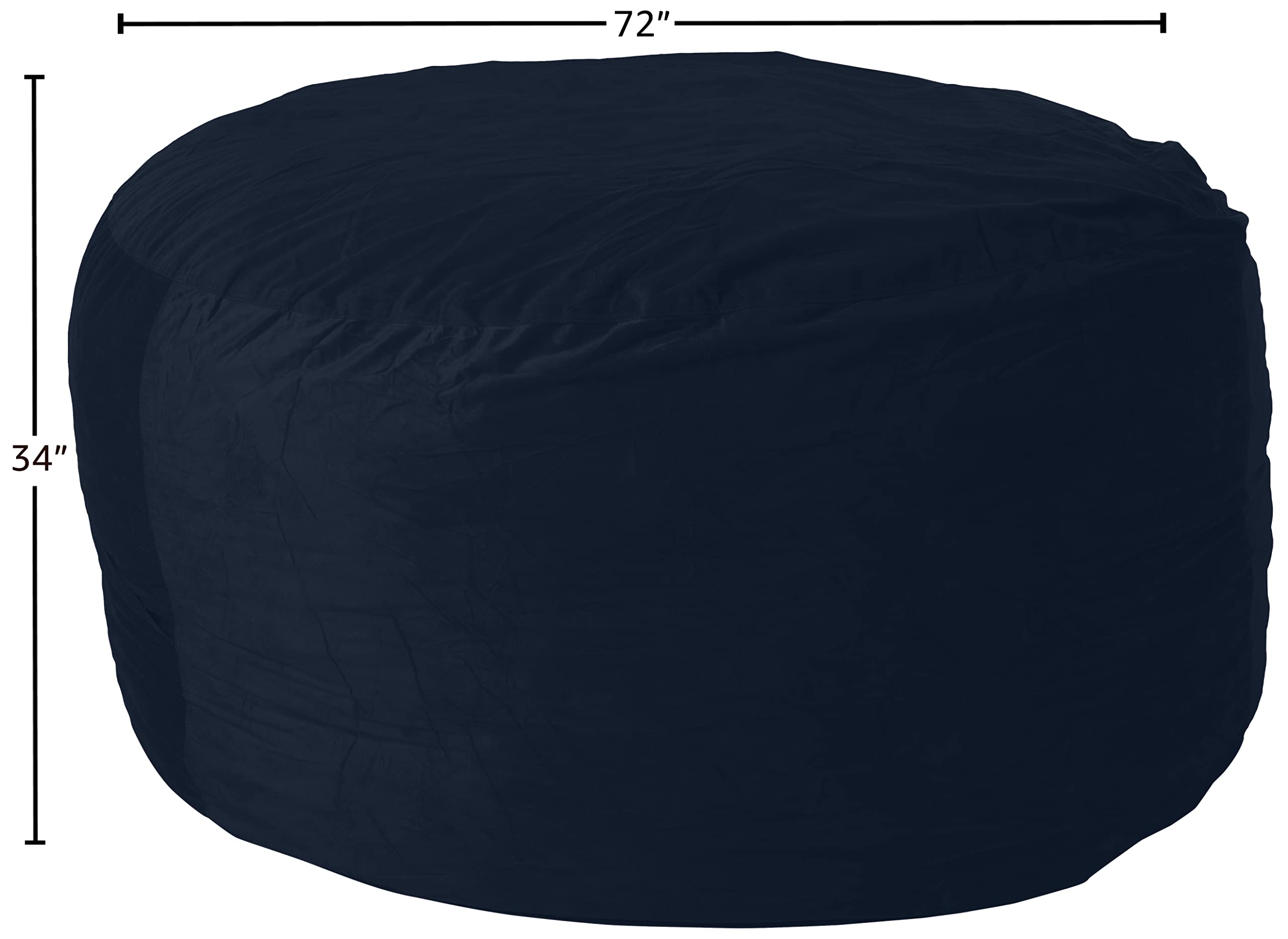 6-Foot Microsuede Bean Bag Chair Cover - Navy Blue | Soft & Durable Chill Sack Replacement | Perfect for Living Rooms, Game Rooms & Dorm Lounging