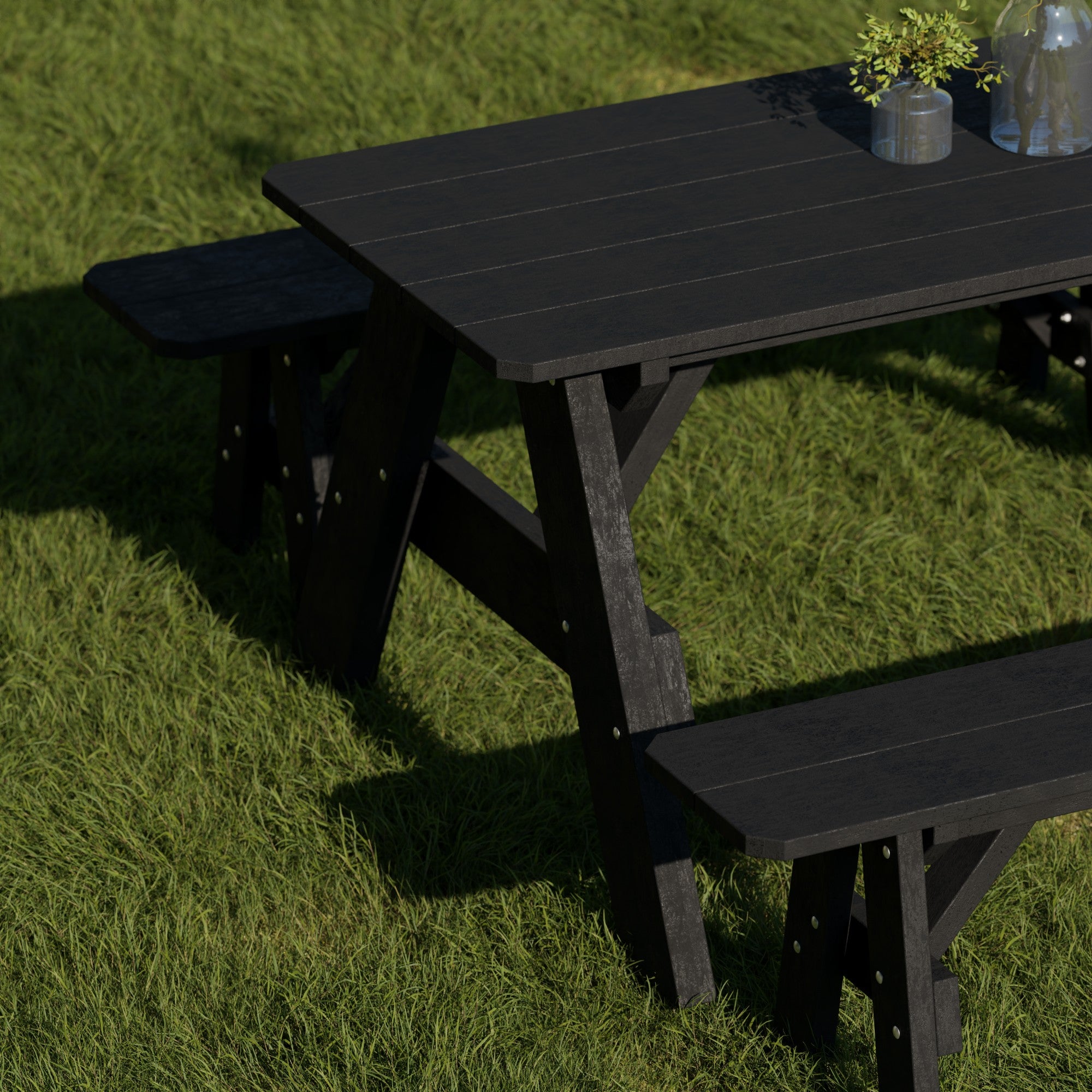 Heritage 72-Inch Outdoor Picnic Table with Detachable Benches - Perfect for Backyard BBQs, Camping & Family Gatherings