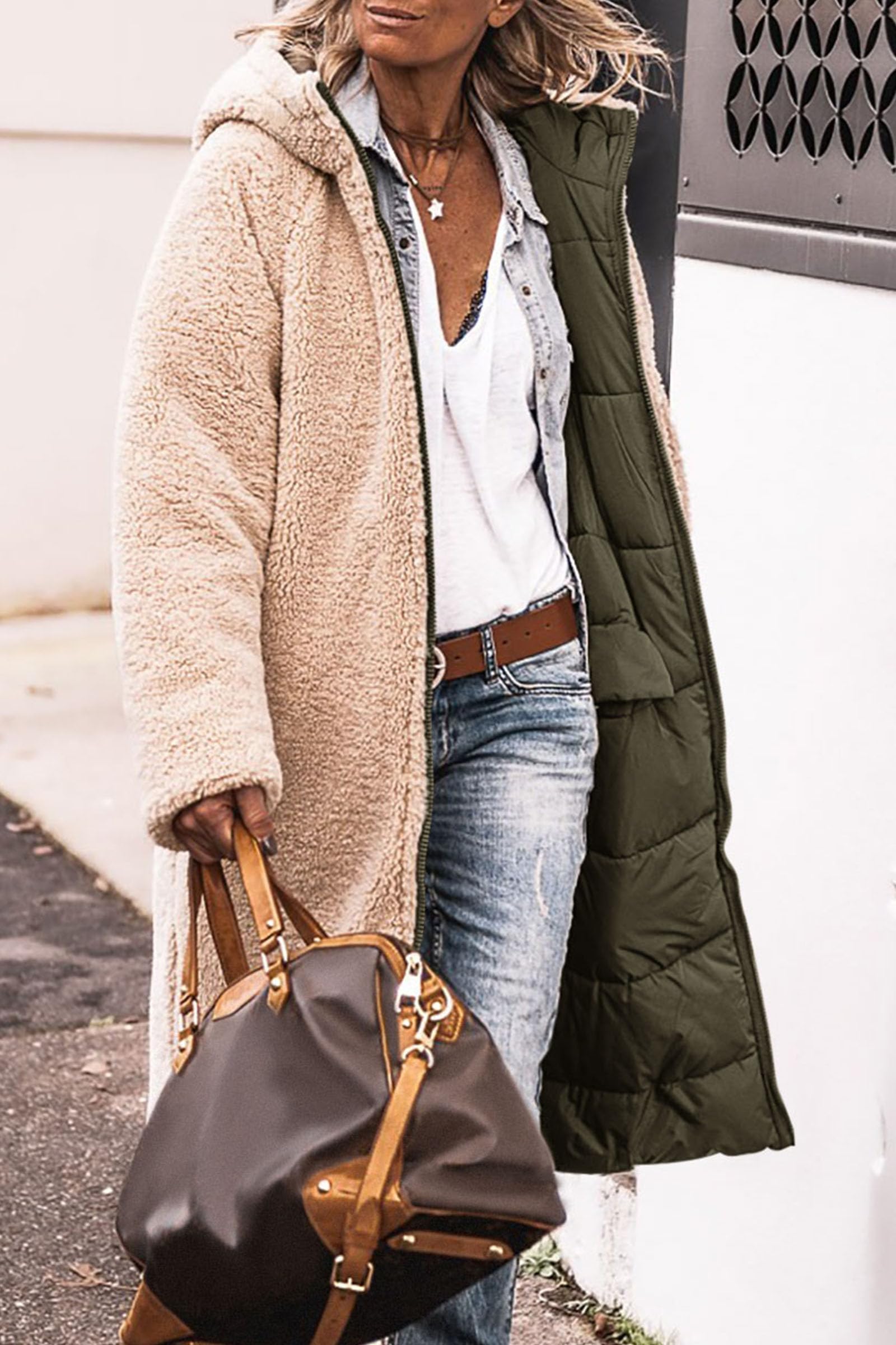 PRETTYGARDEN Women's Oversized Shearling Fleece Long Winter Coat Jacket - Warm Winter Fashion Outerwear for Women, Perfect for Cold Weather, Snow Days & Holiday Outfits