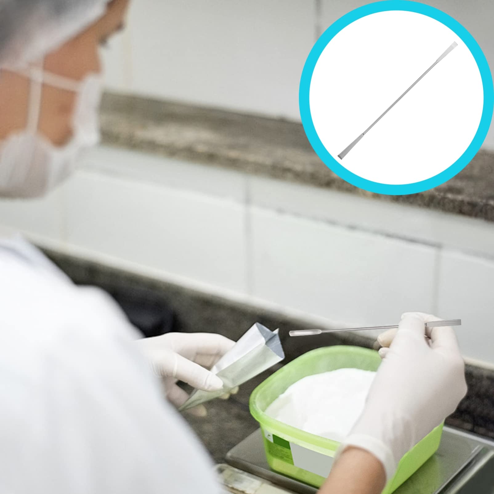 Stainless Steel Lab Spatula - 20cm Double Ended Micro Spatula for Laboratory, Home & Makeup - Perfect for Mixing, Scraping & Applying Cosmetics