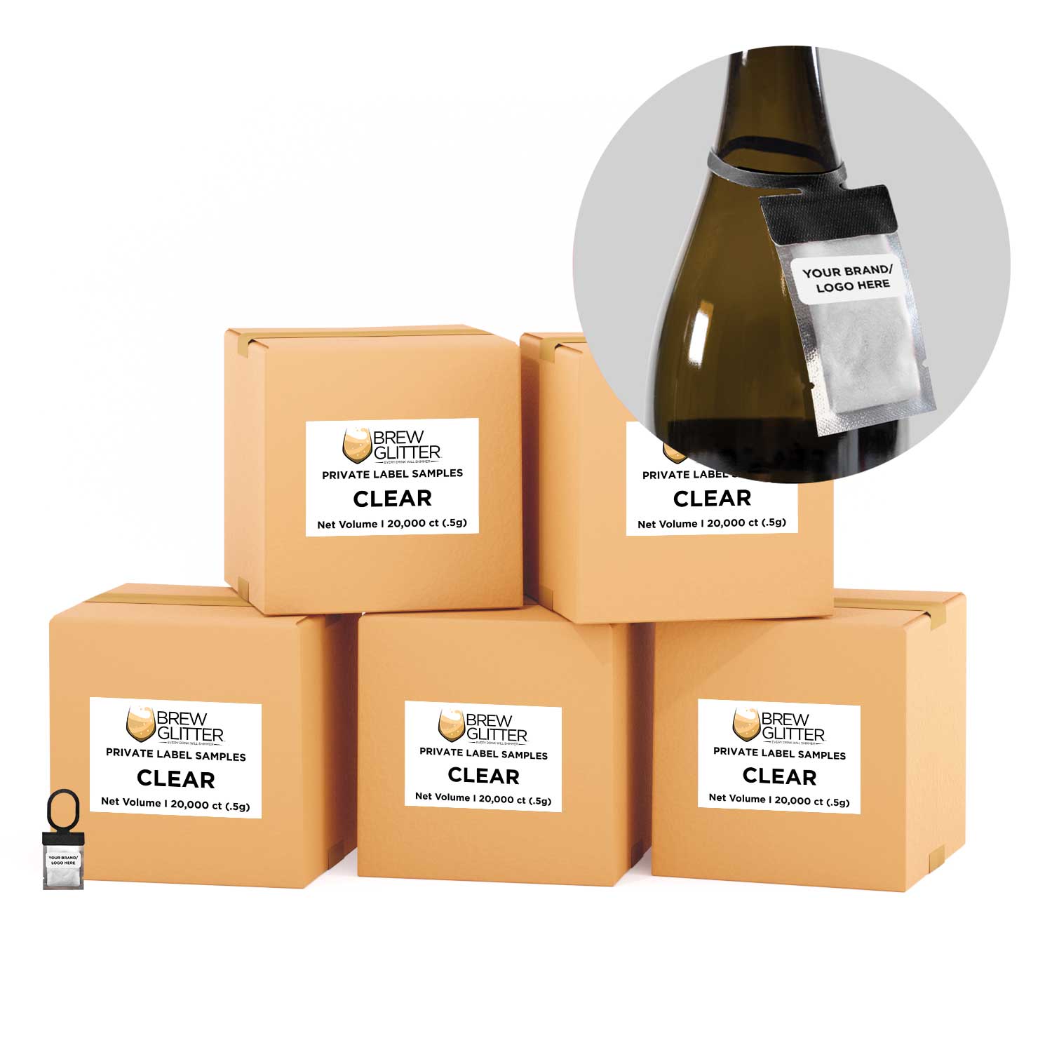 Clear Shimmer Brew Glitter® Necklace - Premium Private Label Jewelry for Women | Perfect for Parties, Weddings & Special Occasions