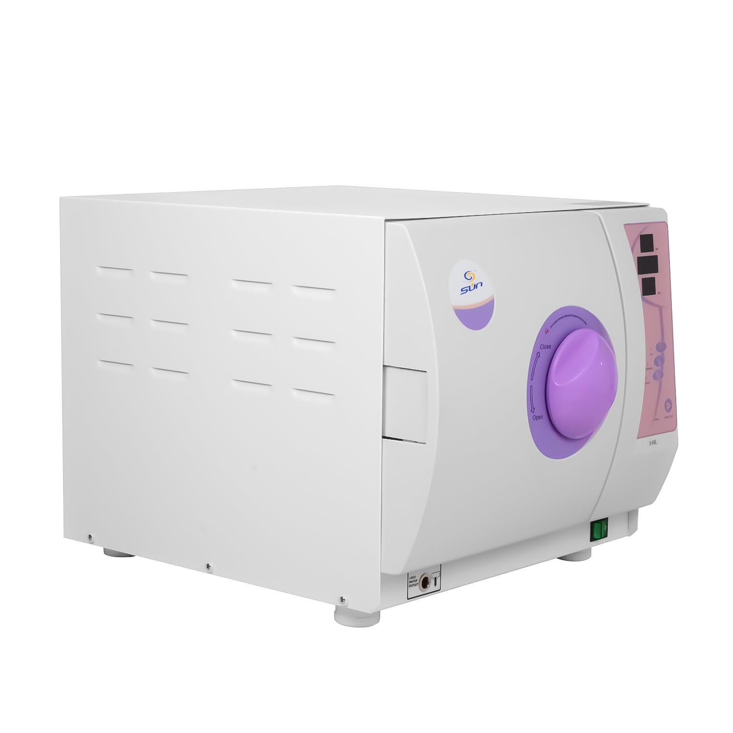16L Digital Display Full-Automatic Autoclave Steam Sterilizer - Manual Door Lock, High Pressure & Temperature, Class N Series (Purple) - Perfect for Dental Clinics, Tattoo Shops & Medical Equipment Sterilization