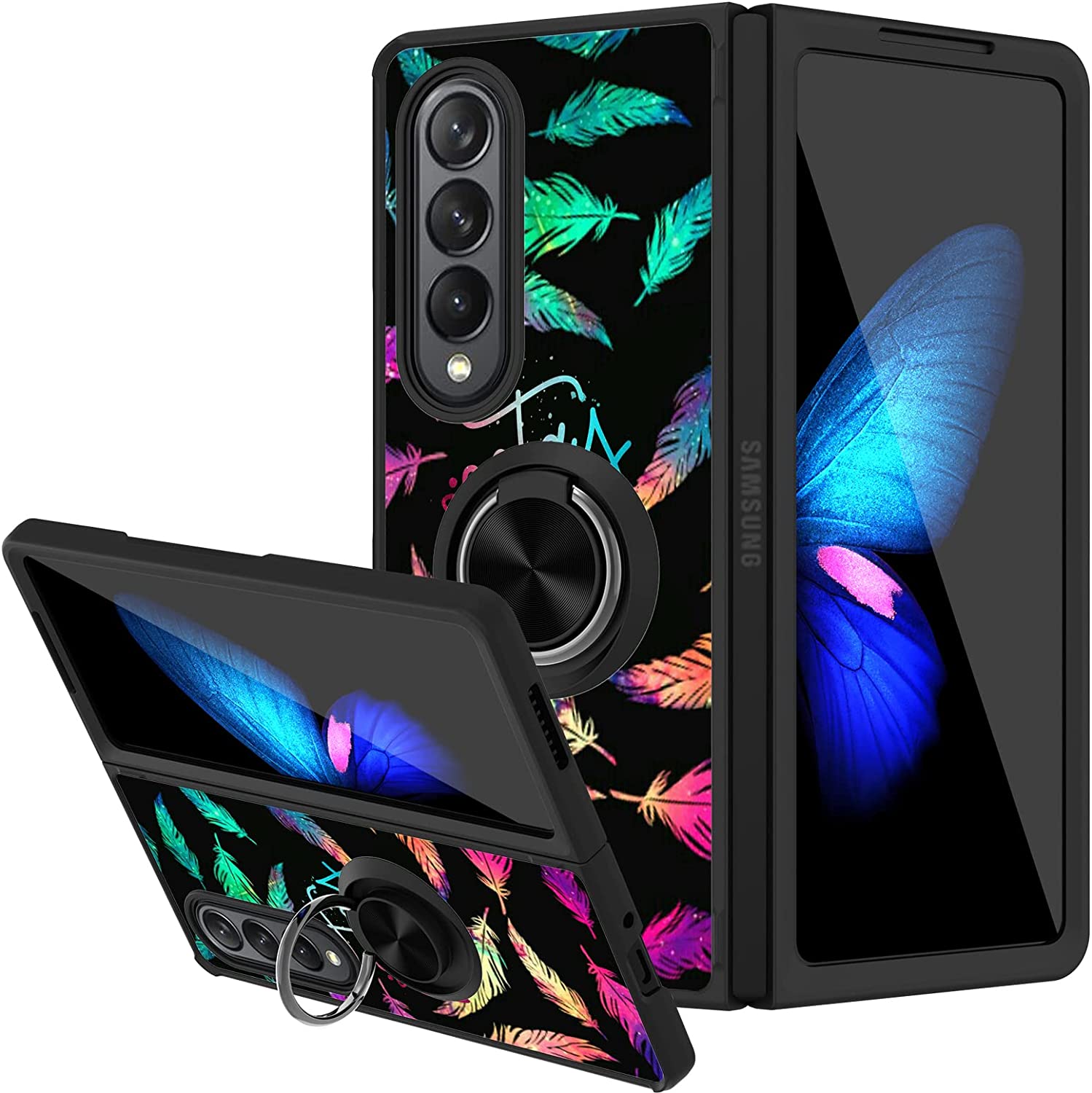 Samsung Galaxy Z Fold 4 5G Phone Case with Butterfly Design - Slim Protective Cover for Foldable Smartphone | Perfect for Work, Travel & Everyday Use
