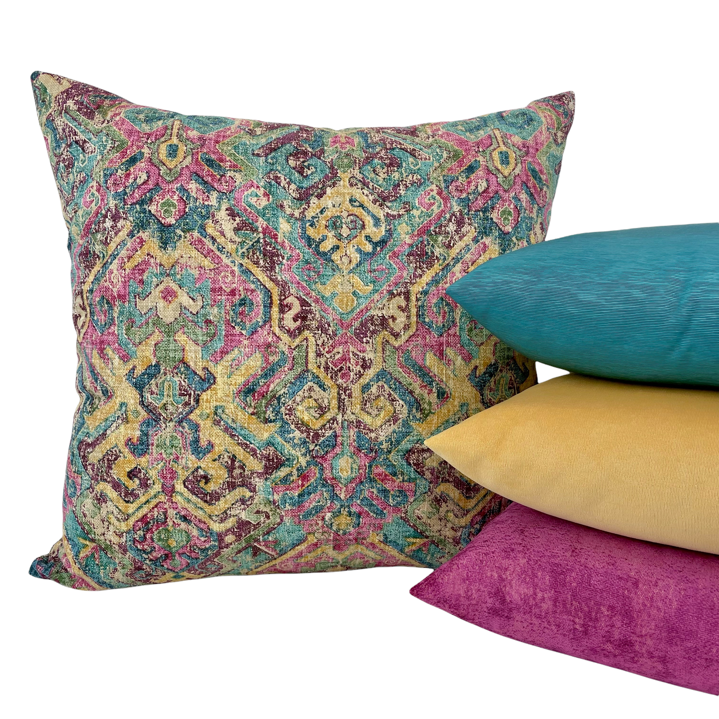 Premium Sutton Magenta Euro Pillow Cover 25x25 Inches - Soft & Stylish Decorative Throw Pillow for Sofa, Bed, Living Room, or Nursery