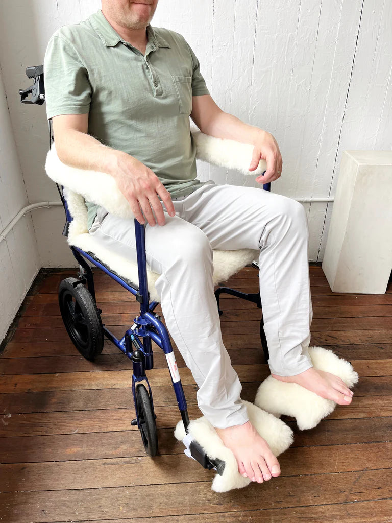 Sheep Wool Wheelchair Covers - Soft & Warm Universal Fit for Seniors & Disabled - Home & Hospital Use for Comfort & Protection