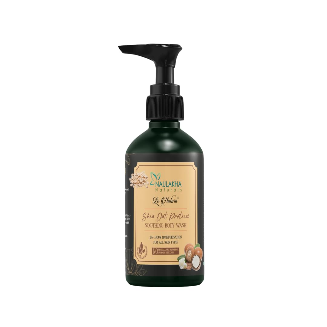 Naulakha Naturals Shea Oat Protein Body Wash - Sulfate & Paraben Free, Enriched with Natural Ingredients for Smooth & Glowing Skin | 300ml | Perfect for Daily Hydration & Gentle Cleansing