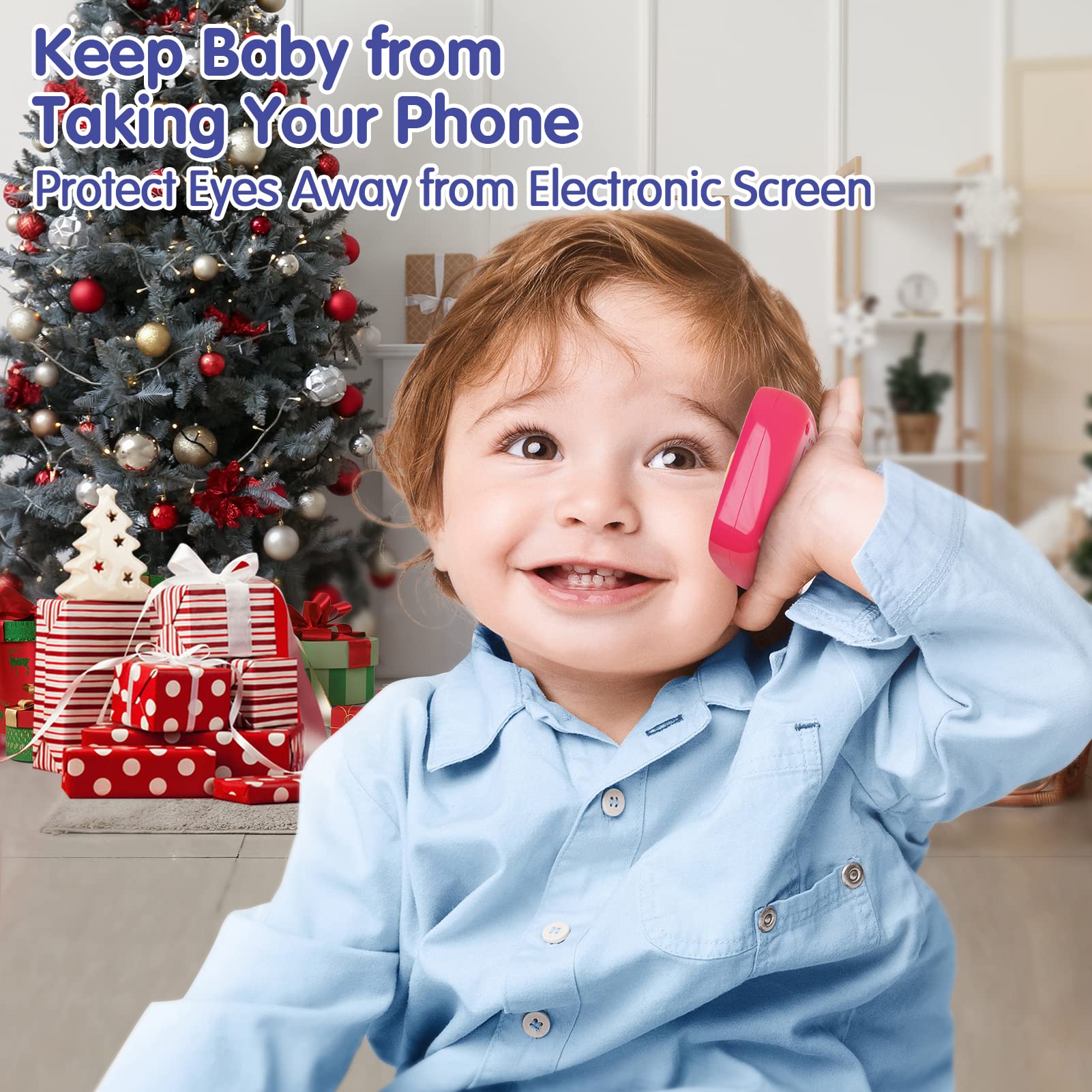 HOLA Educational Toy Phone for 1 Year Old Girls - 15 Interactive Functions, Learning & Development Baby Toys 12-18 Months, Toddler Girl Gift (Pink) | Perfect for Easter Basket Stuffers, Birthday Presents & Early Childhood Learning Activities