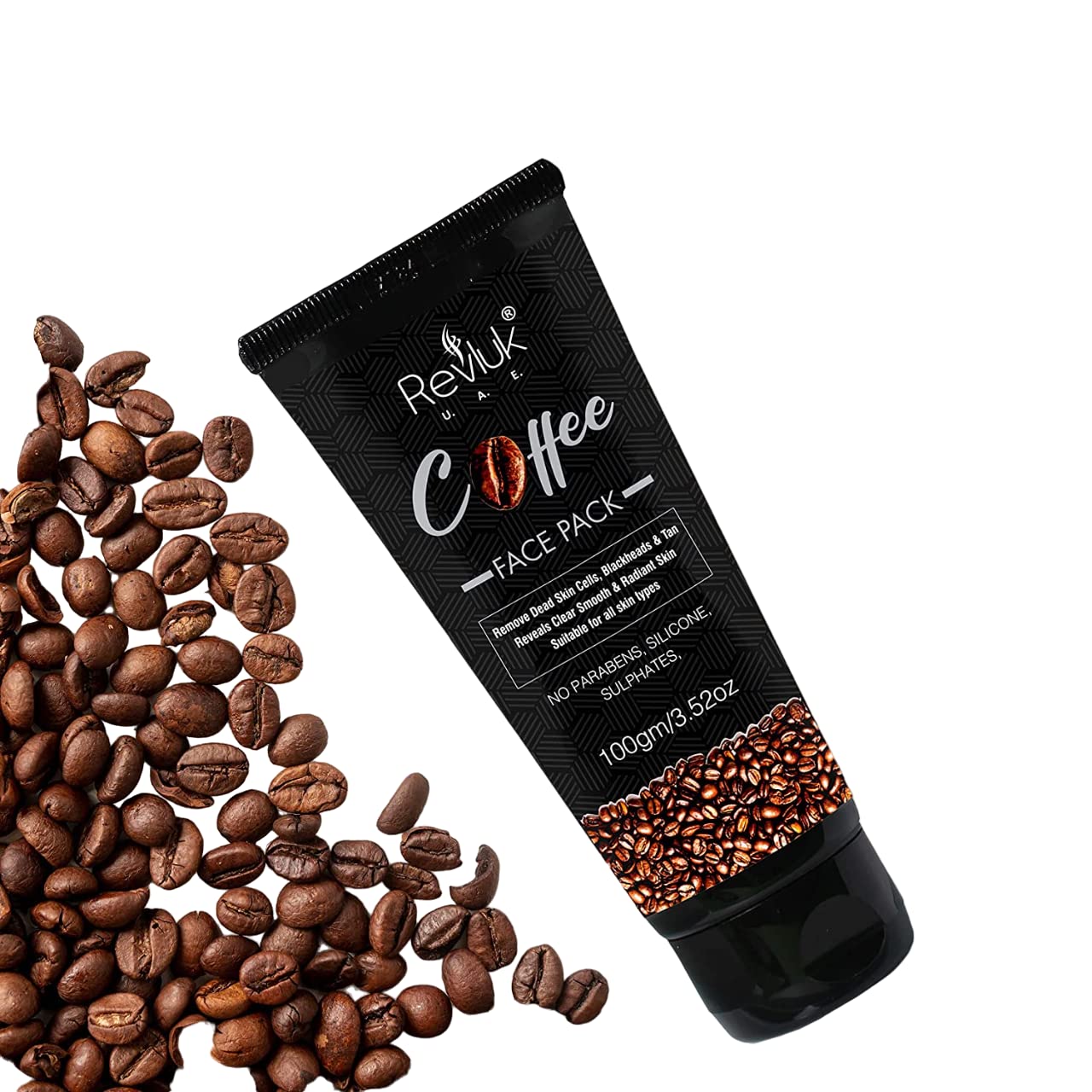 Revluk Coffee Face Pack - Exfoliating & Brightening Facial Scrub for Dead Skin, Blackheads & Tan Removal | 100% Natural, Paraben & Sulfate Free | Suitable for All Skin Types | Achieve Clear, Smooth & Radiant Skin | Perfect for Daily Skincare Routine & Spa Treatments
