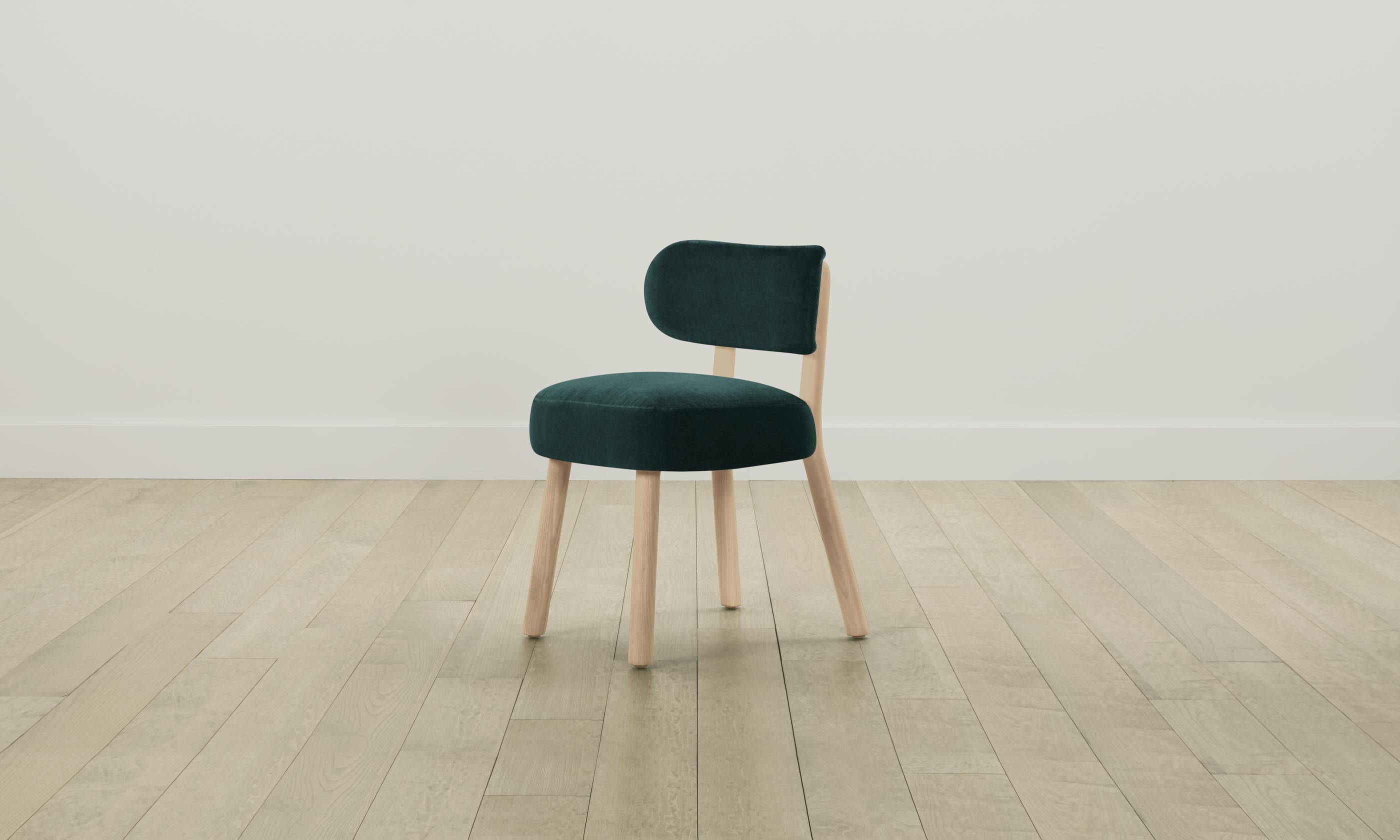 The Jane Dining Chair - Performance Velvet Emerald Green Upholstered Seat - Perfect for Dining Room, Kitchen, or Home Office