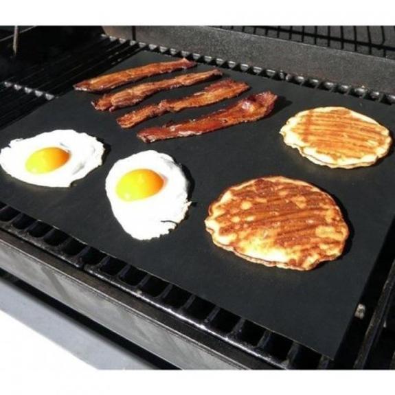 Non-Stick Reusable BBQ Grill Mat Set of 2 - Durable Heat-Resistant Cooking Mats for Grilling, Baking & Roasting - Perfect for Outdoor BBQ, Camping & Backyard Parties