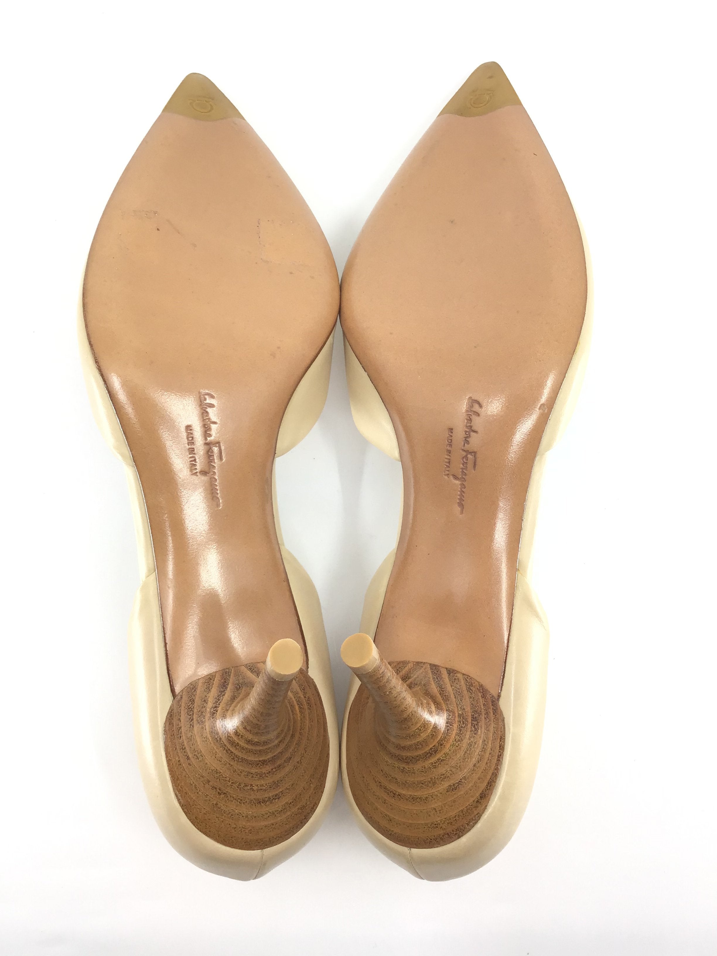Salvatore Ferragamo Women's Size 9.5 Leather Pumps - Elegant High Heel Dress Shoes for Work, Party & Special Occasions