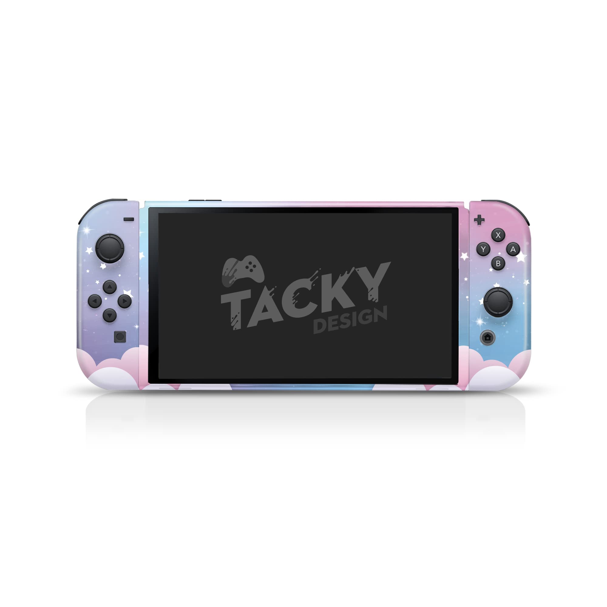 Premium 3M Vinyl Full Wrap Decal - Blue Kawaii Cloud Design Skin Compatible with Nintendo Switch OLED | Protective Cover & Stickers for Gaming Console | Perfect for Travel, Gaming Parties & Personalization