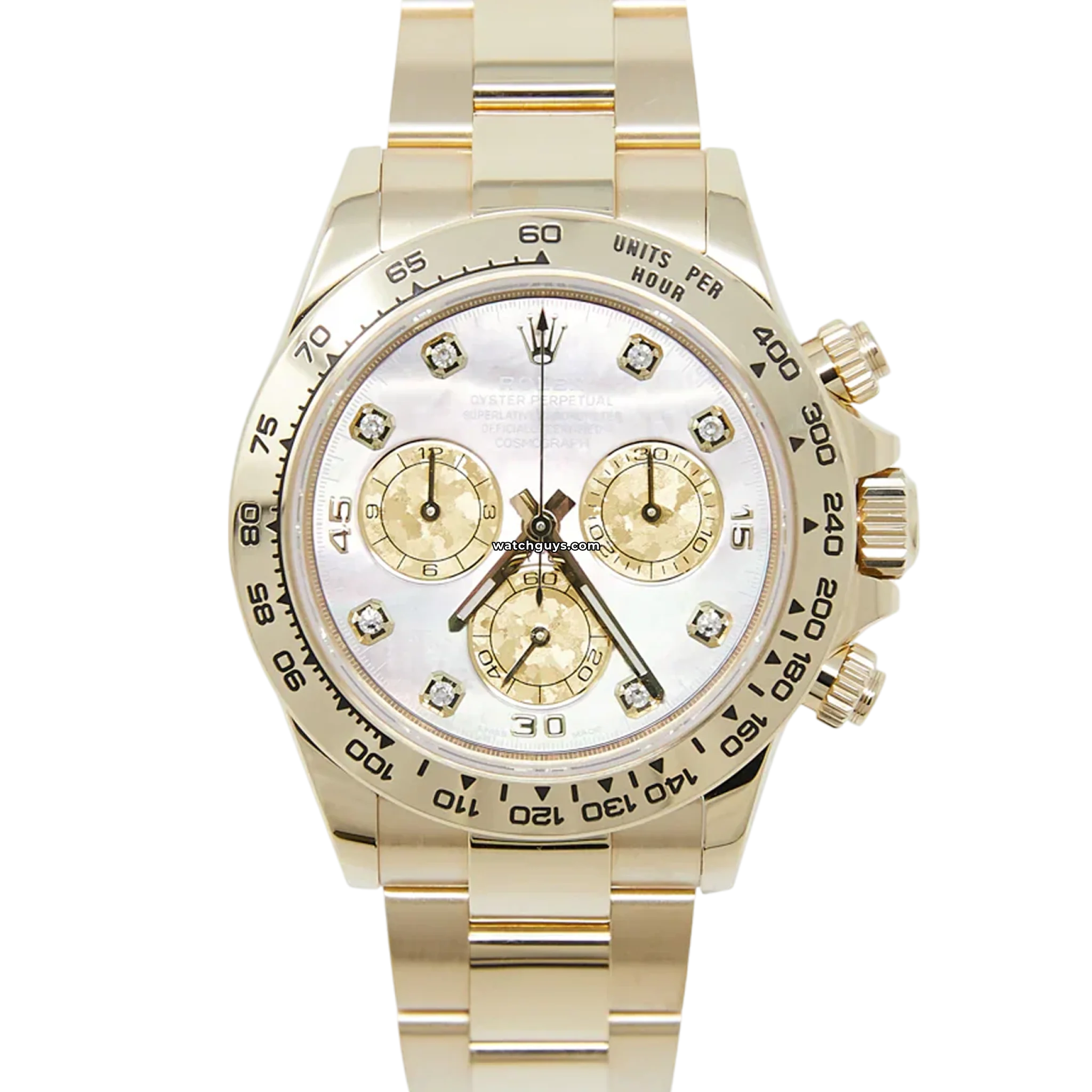 Rolex Daytona 116508 Gold Watch with Mother of Pearl Dial - Luxury Timepiece for Men, Perfect for Business Meetings & Special Occasions