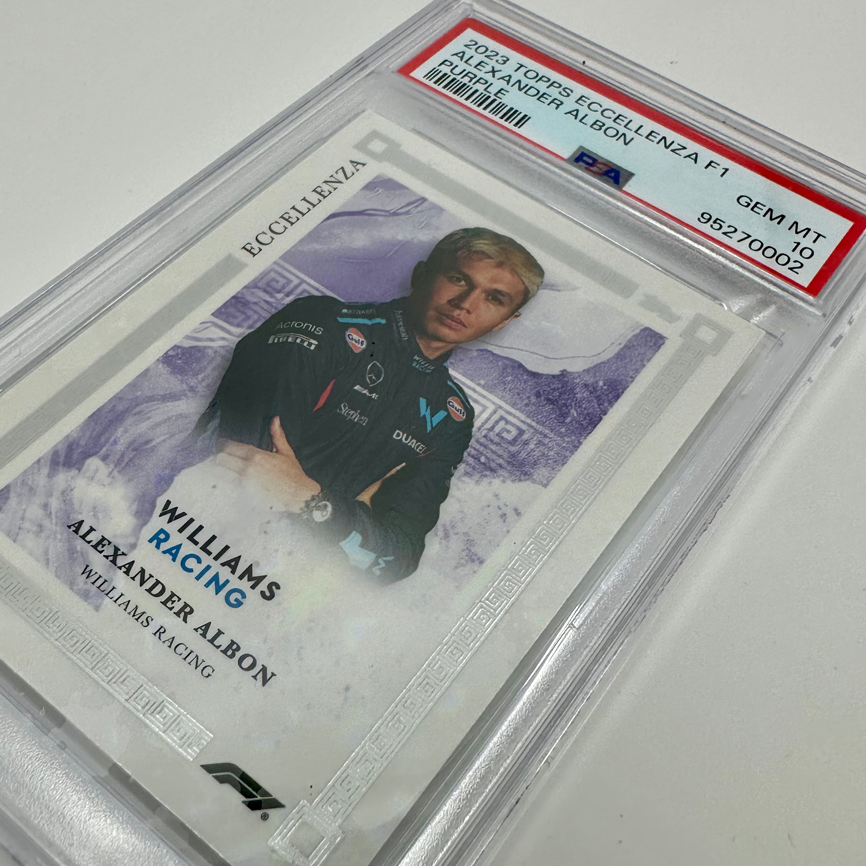 2023 Eccellenza PSA 10 Alexander Albon #23/25 Purple Parallel - Rare Trading Card for Collectors & F1 Fans - Perfect for Display, Investment & Sports Memorabilia Collections